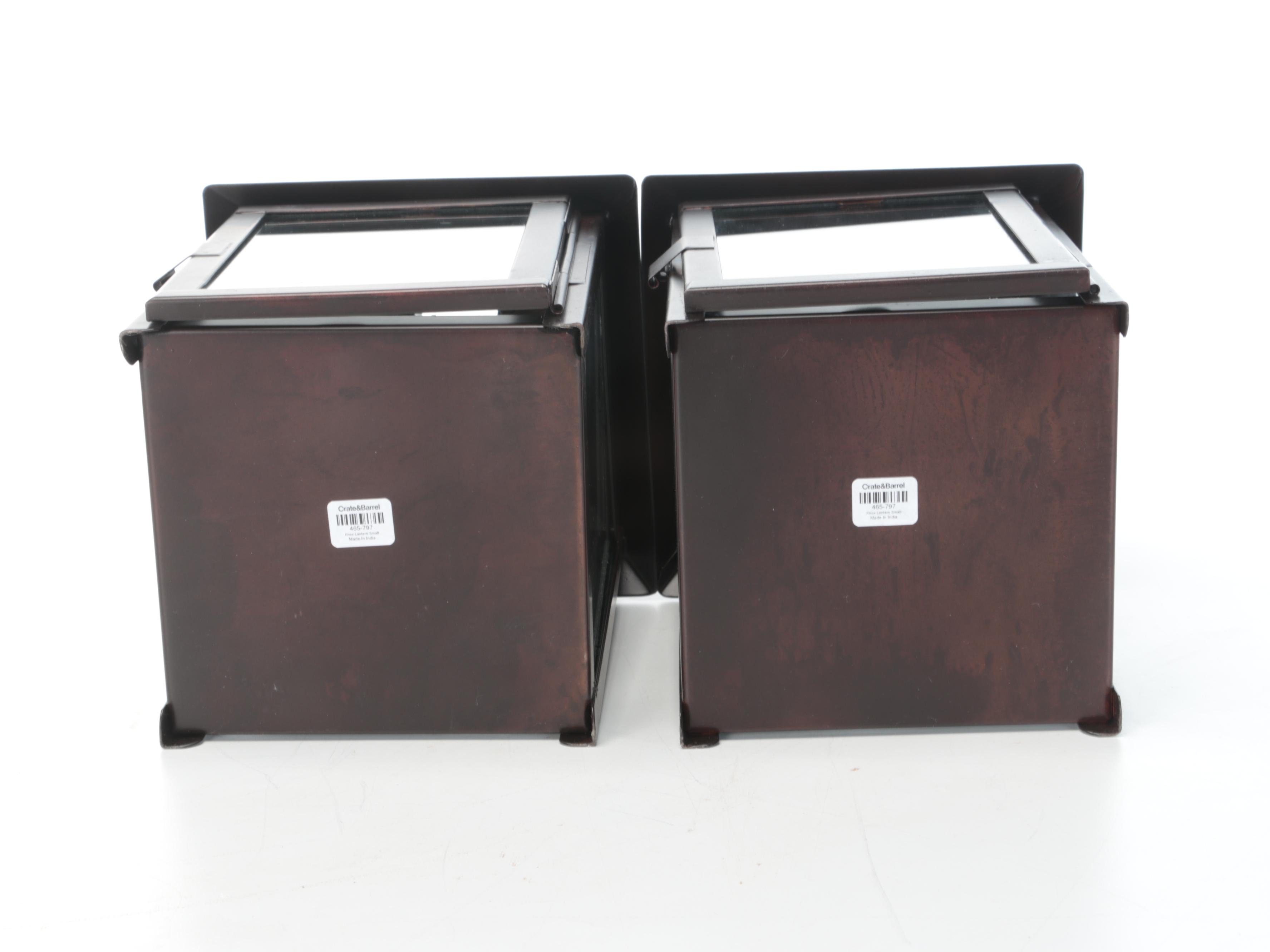 Crate & Barrel "Knox" and Other Metal Lanterns with Electric Candles