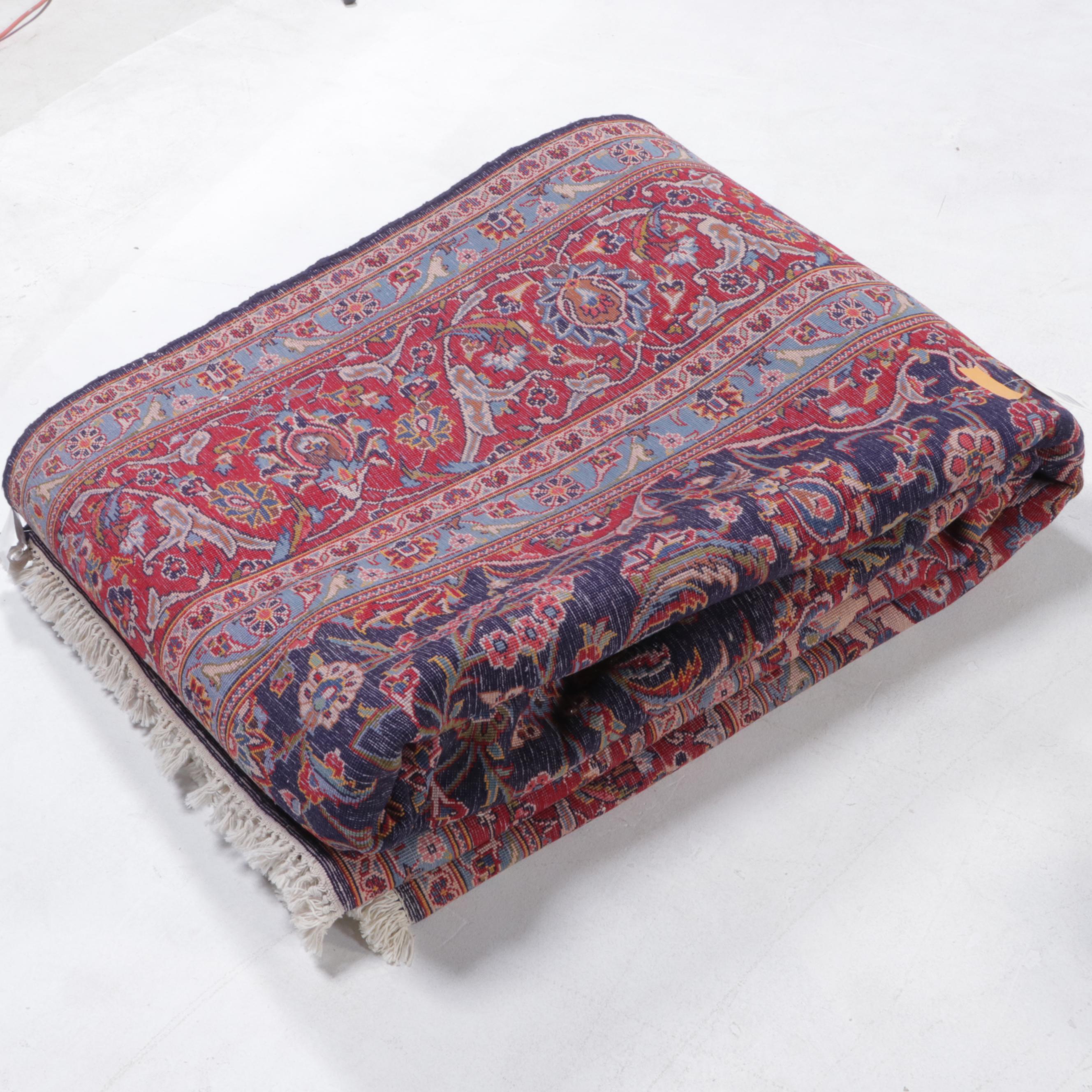 9'9 x 13'3 Hand-Knotted Persian Kashan Room Sized Rug