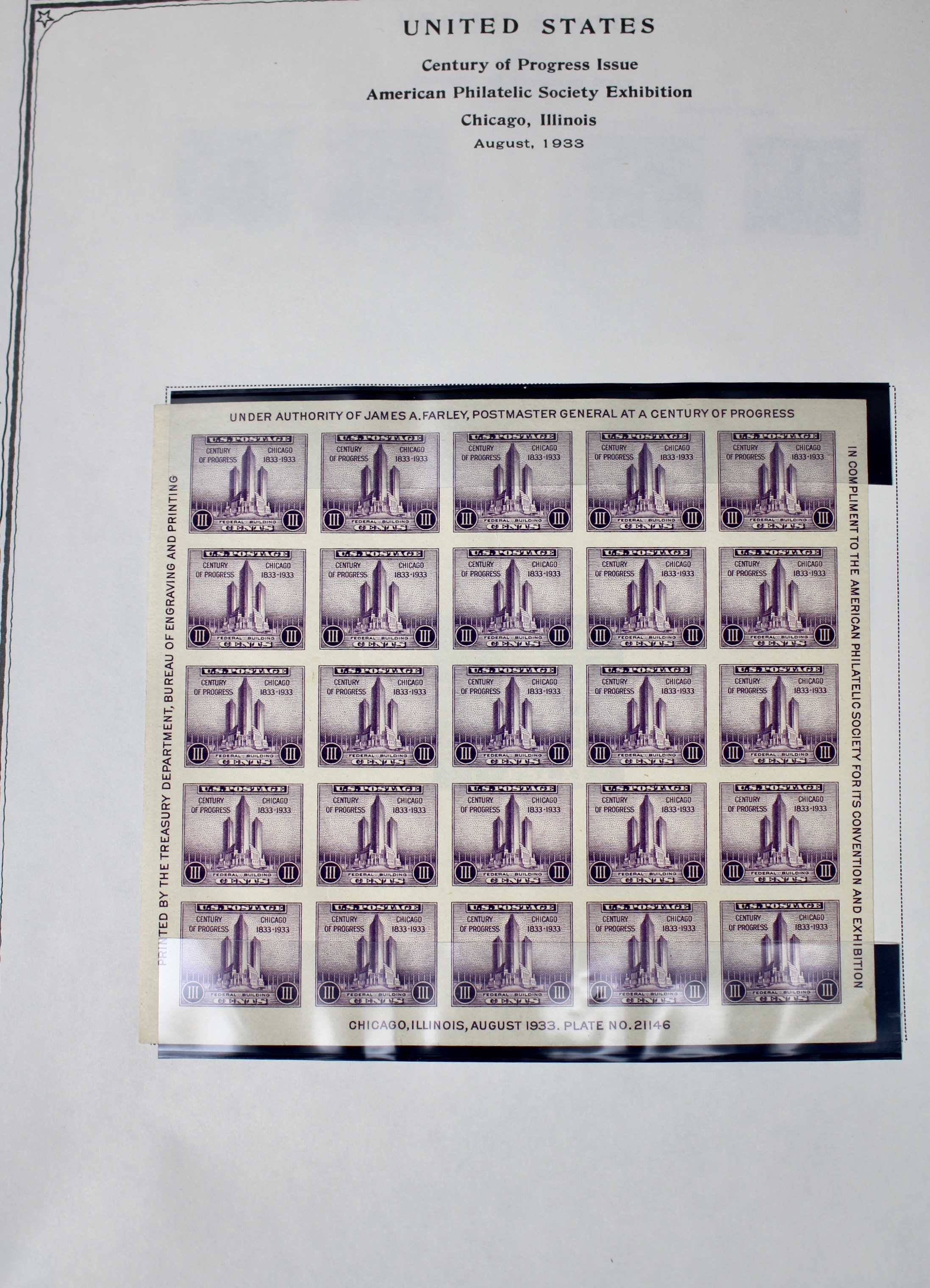 U.S. Farley Postage Stamp Collection