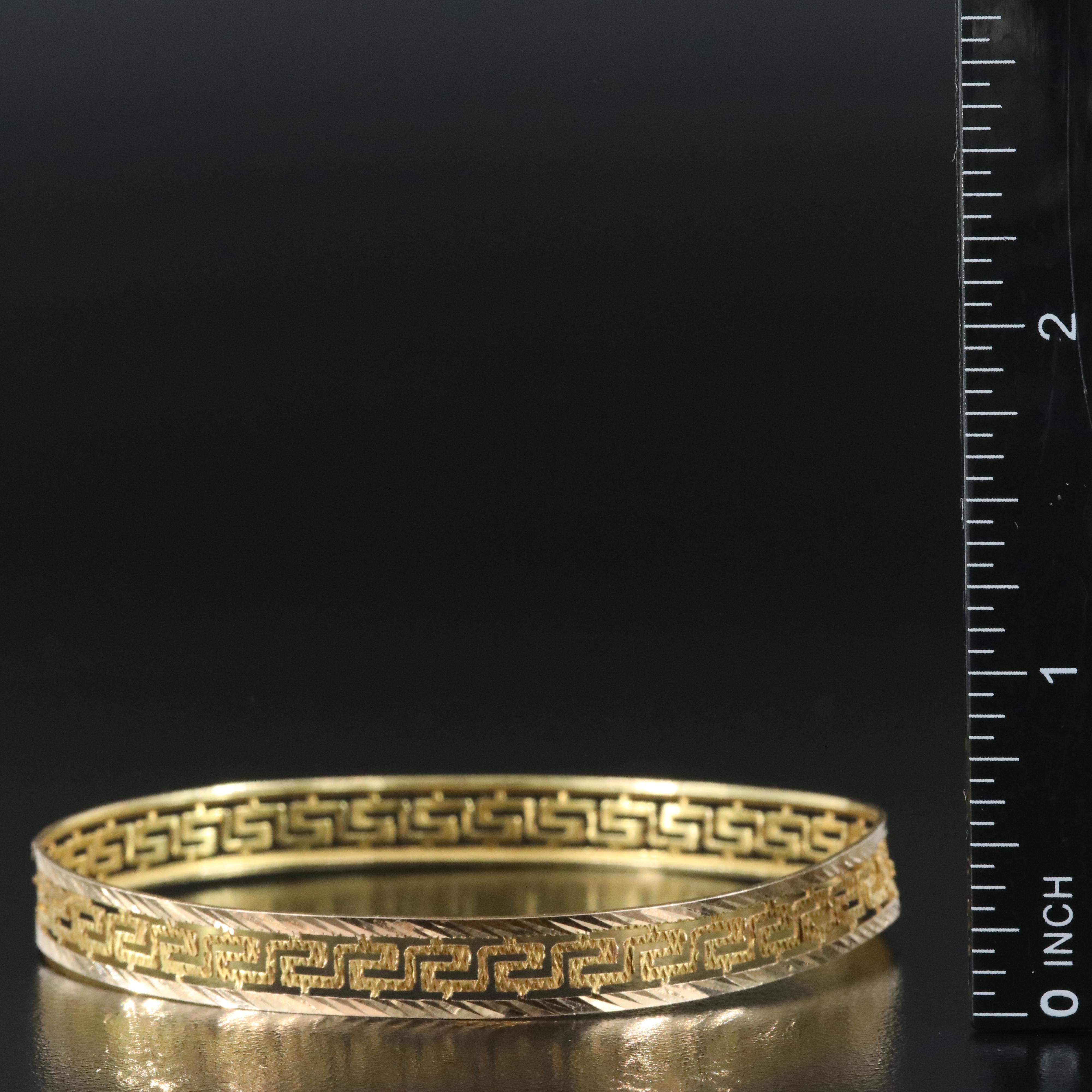 14K Greek Key Bangle