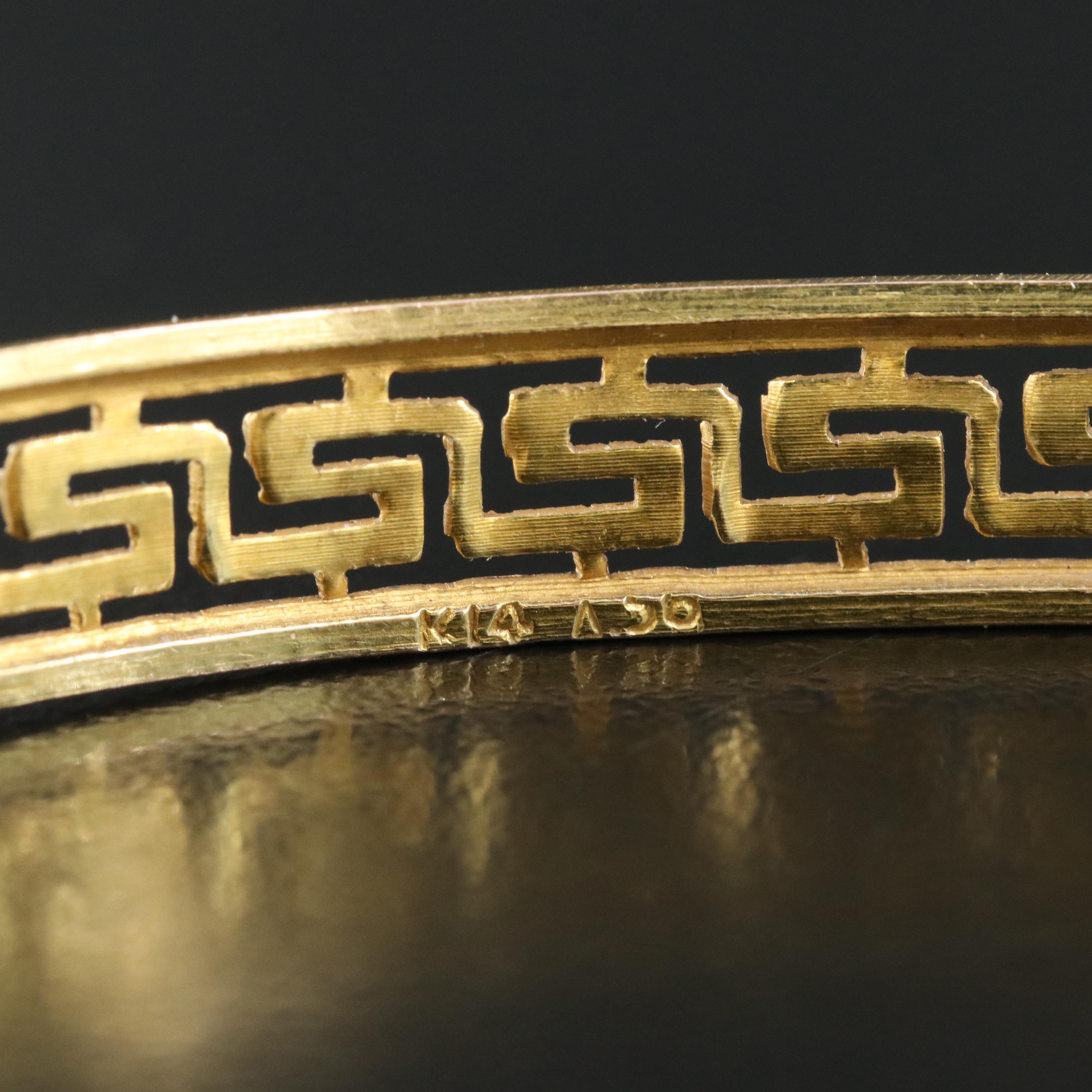14K Greek Key Bangle