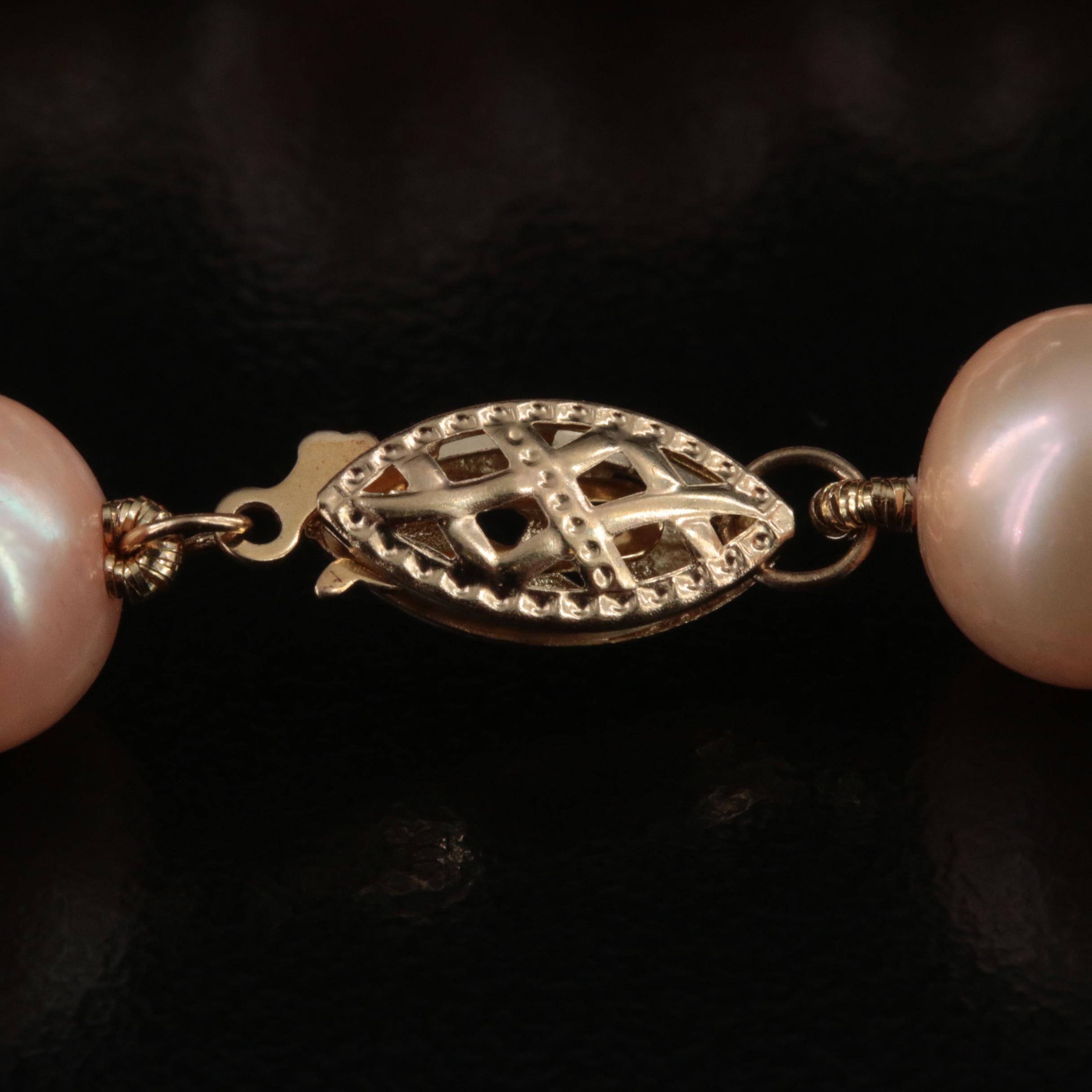 Opera Length Pearl Necklace with 14K Clasp