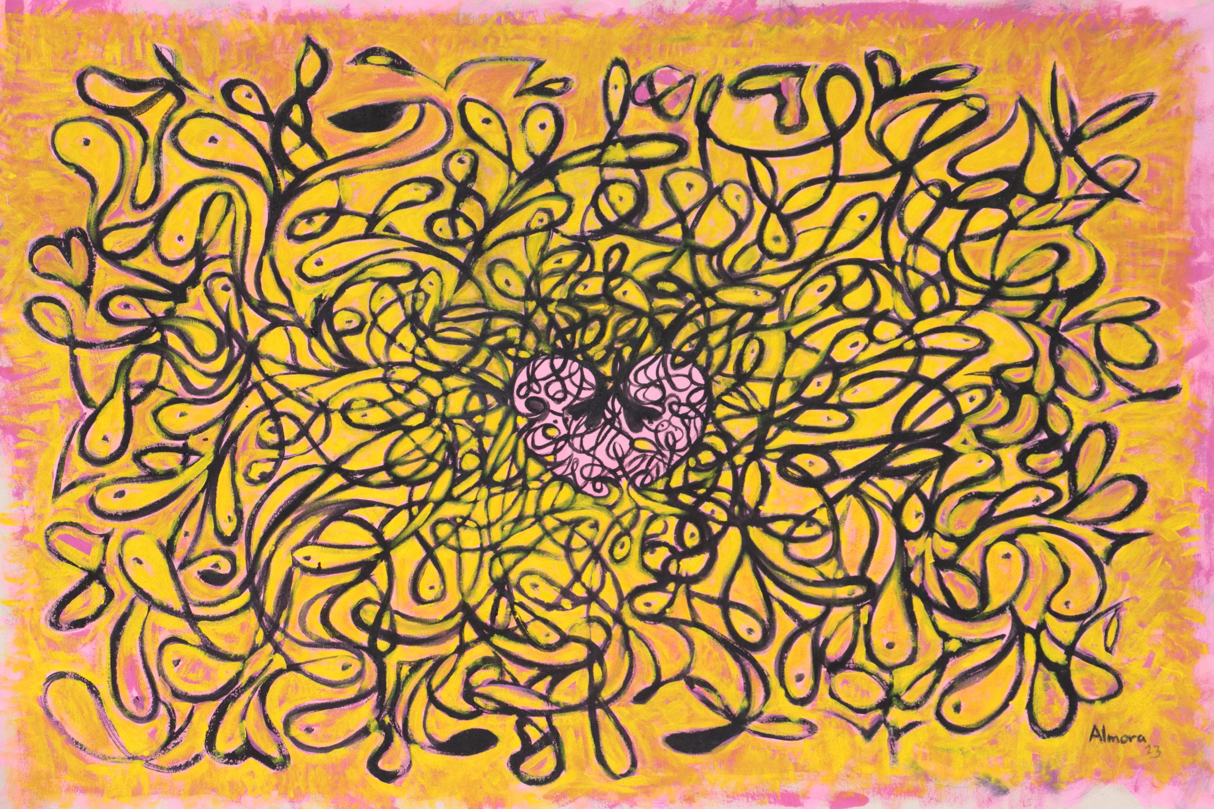 Osmel Almora Miró Non-objective Oil Painting of Heart, 2023