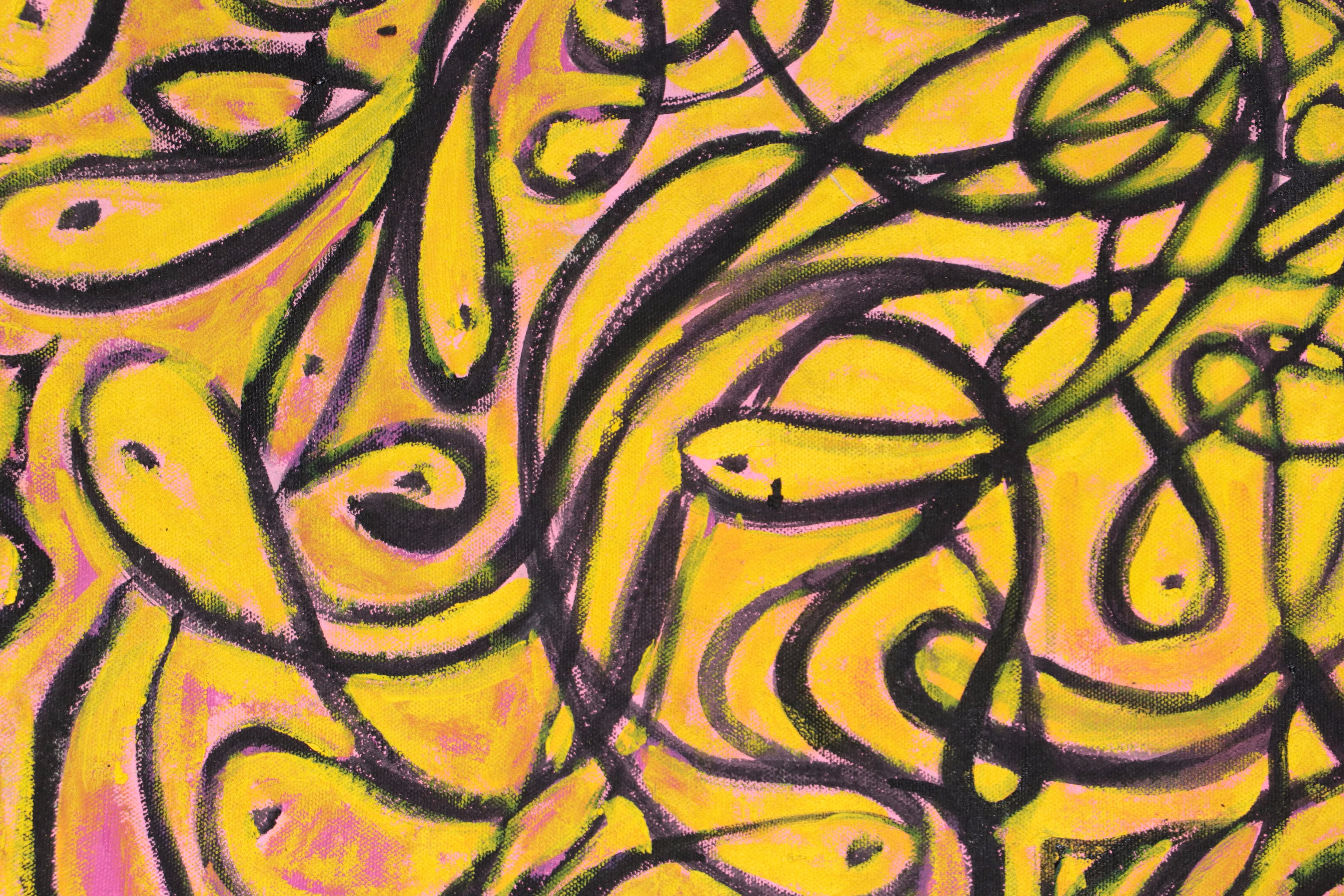 Osmel Almora Miró Non-objective Oil Painting of Heart, 2023