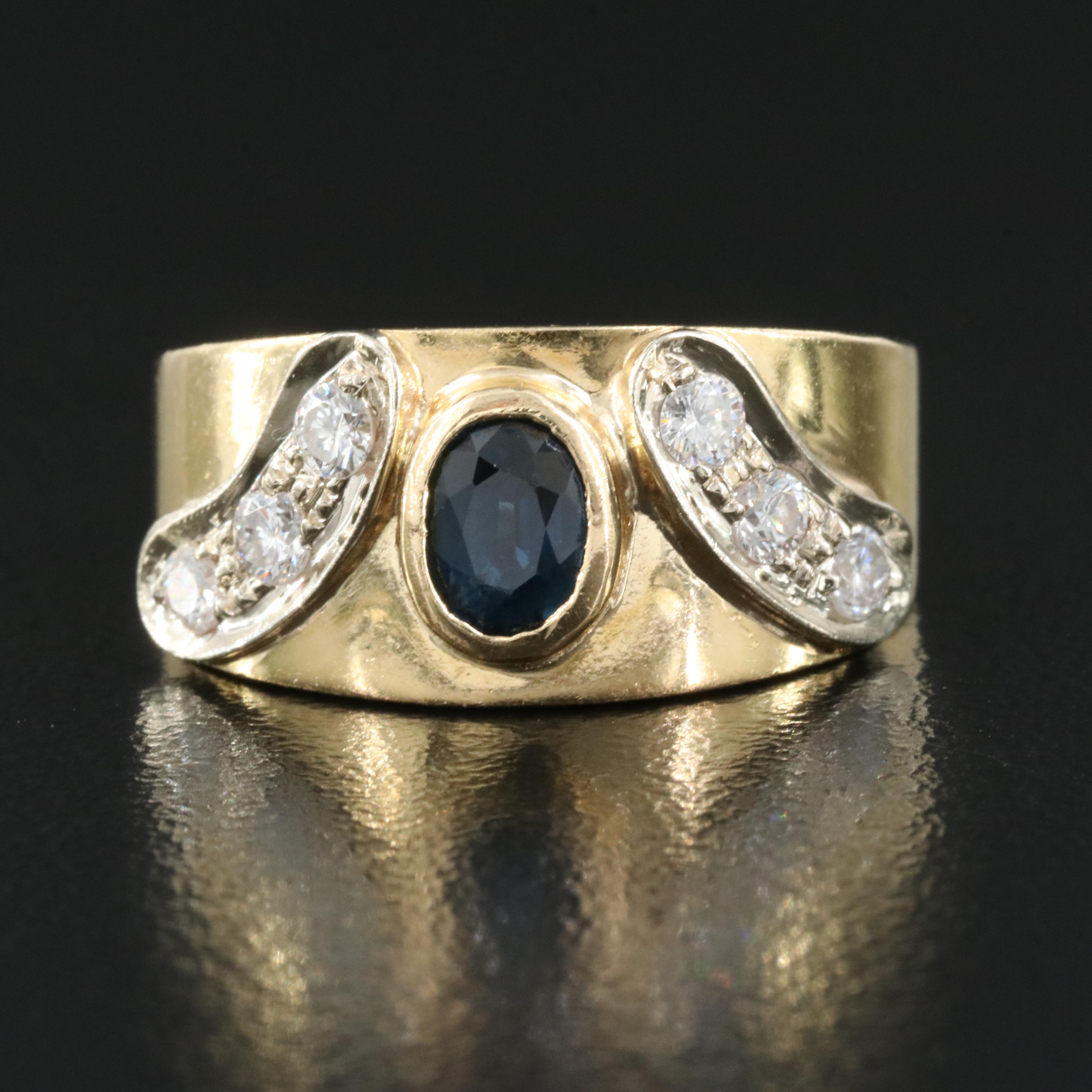 18K Sapphire and Diamond Ring
