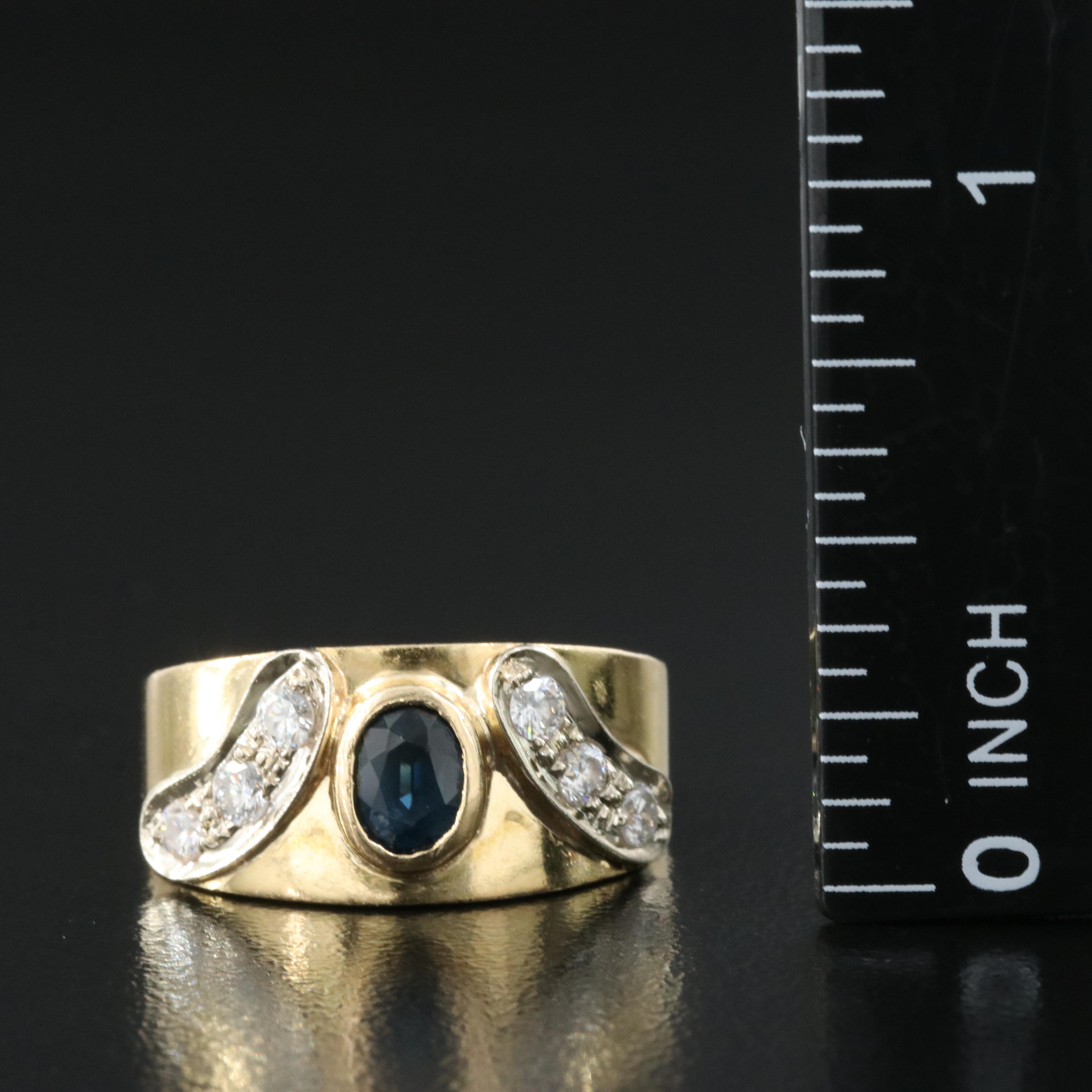 18K Sapphire and Diamond Ring