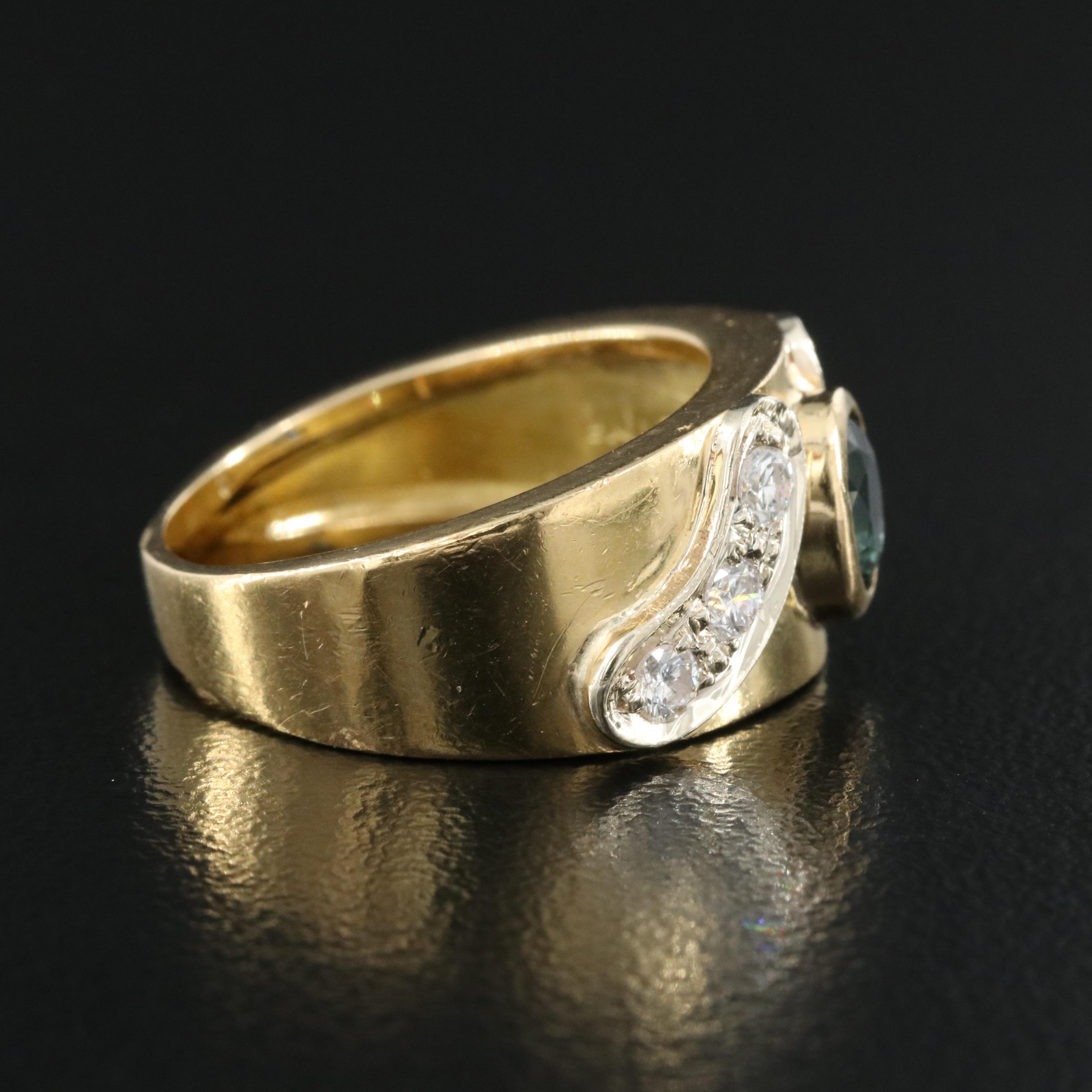 18K Sapphire and Diamond Ring