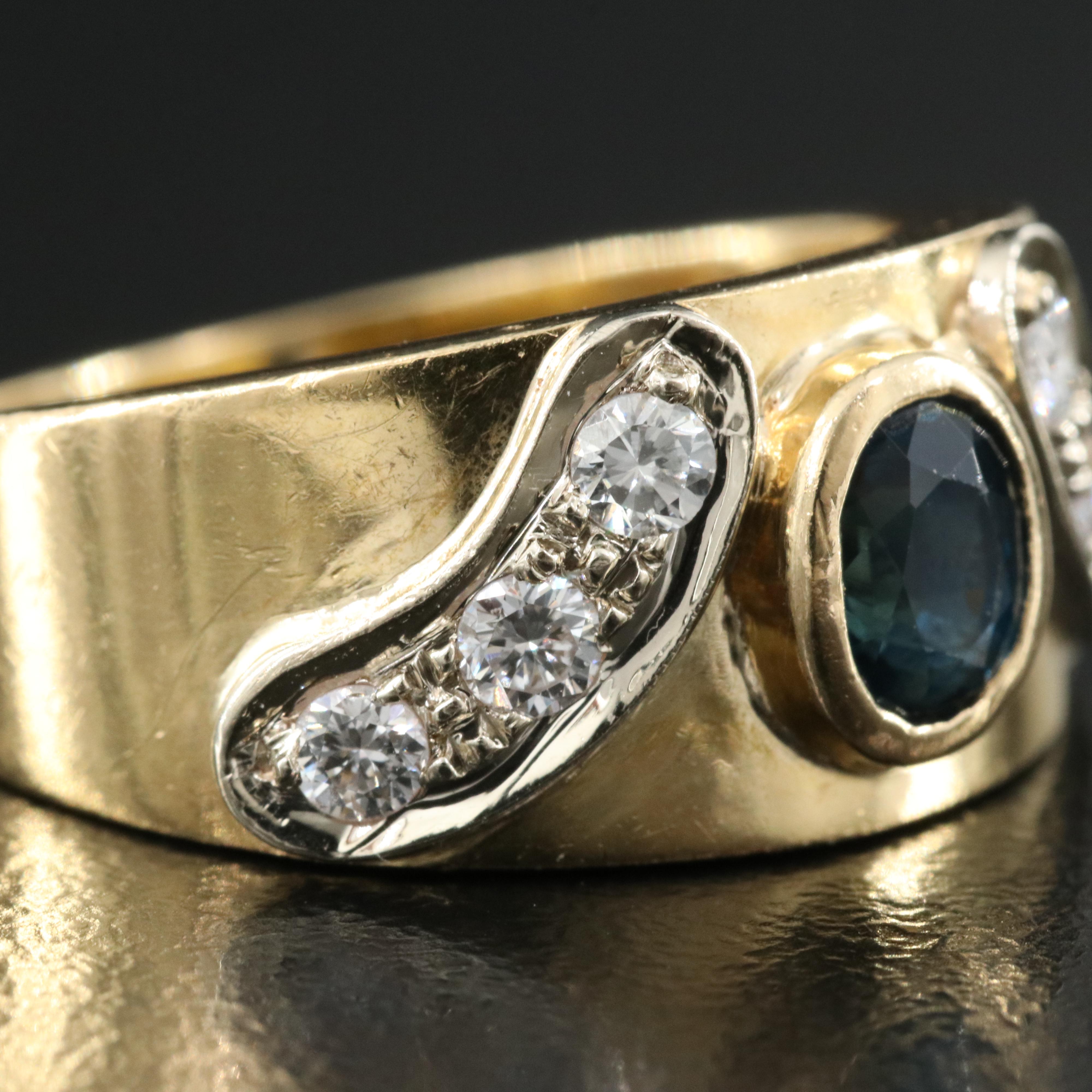 18K Sapphire and Diamond Ring