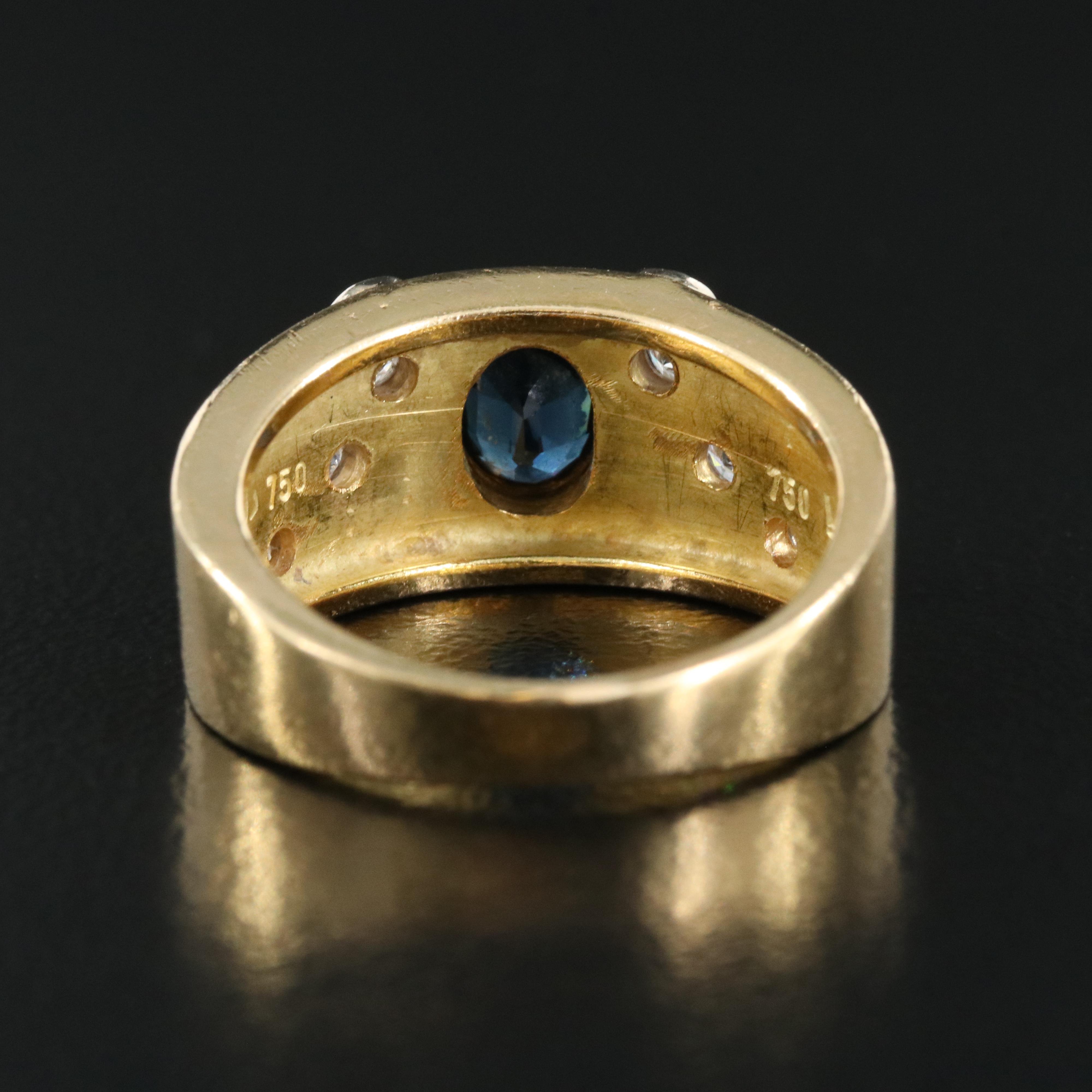 18K Sapphire and Diamond Ring