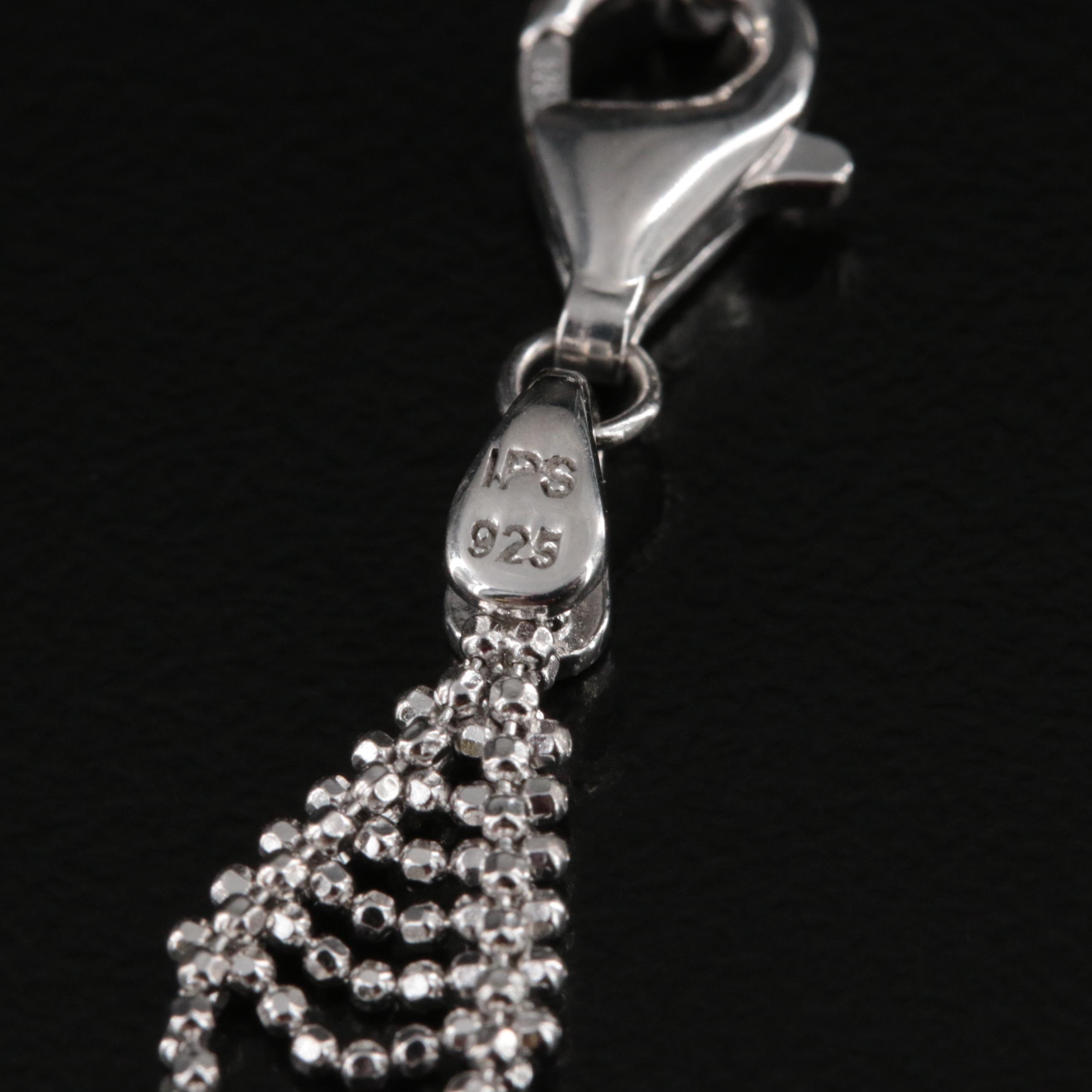 Sterling Pearl Openwork Station Necklace