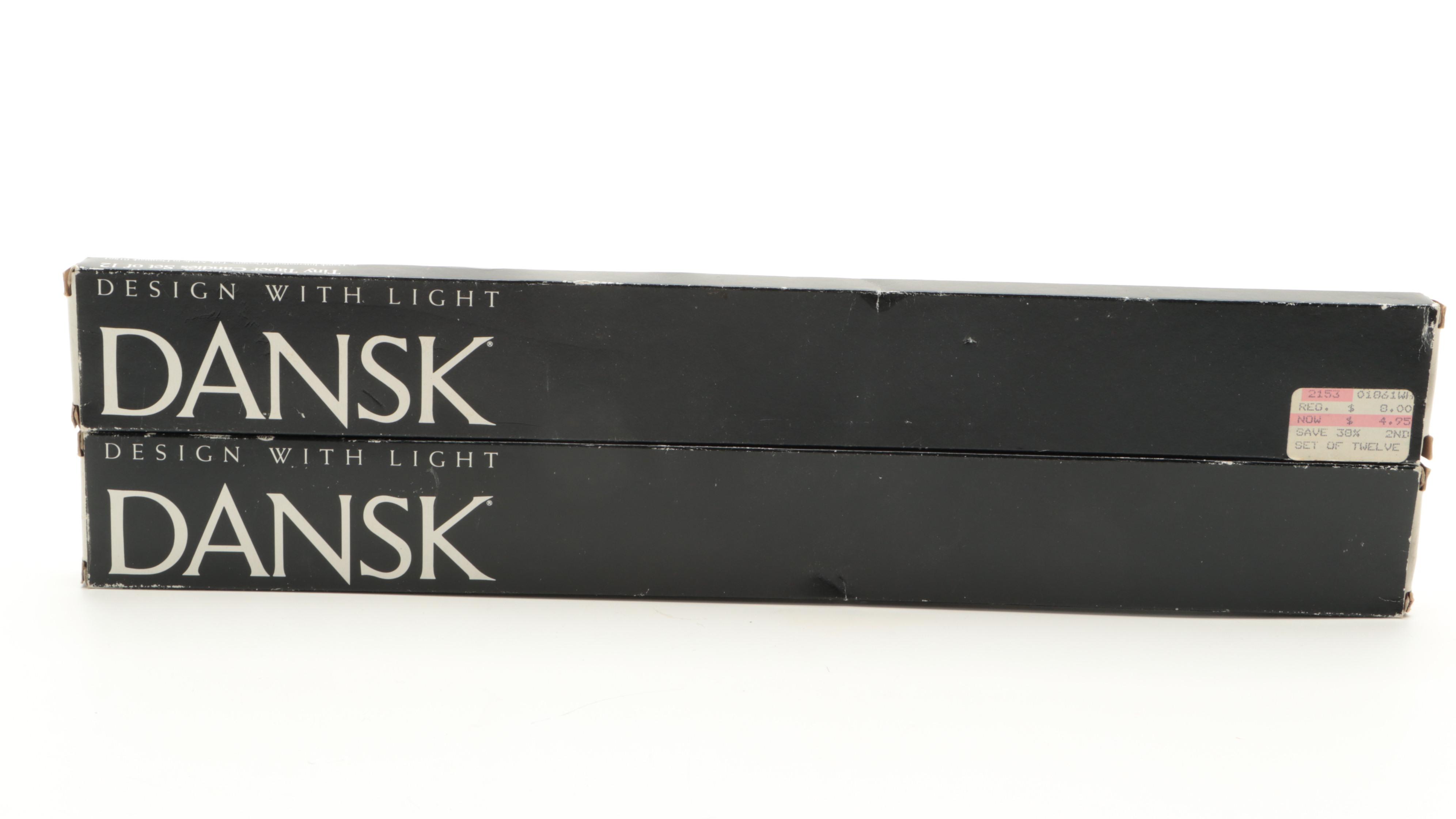 Mid Century Modern Metal Candle Holders with Stained Glass Votive and Candles