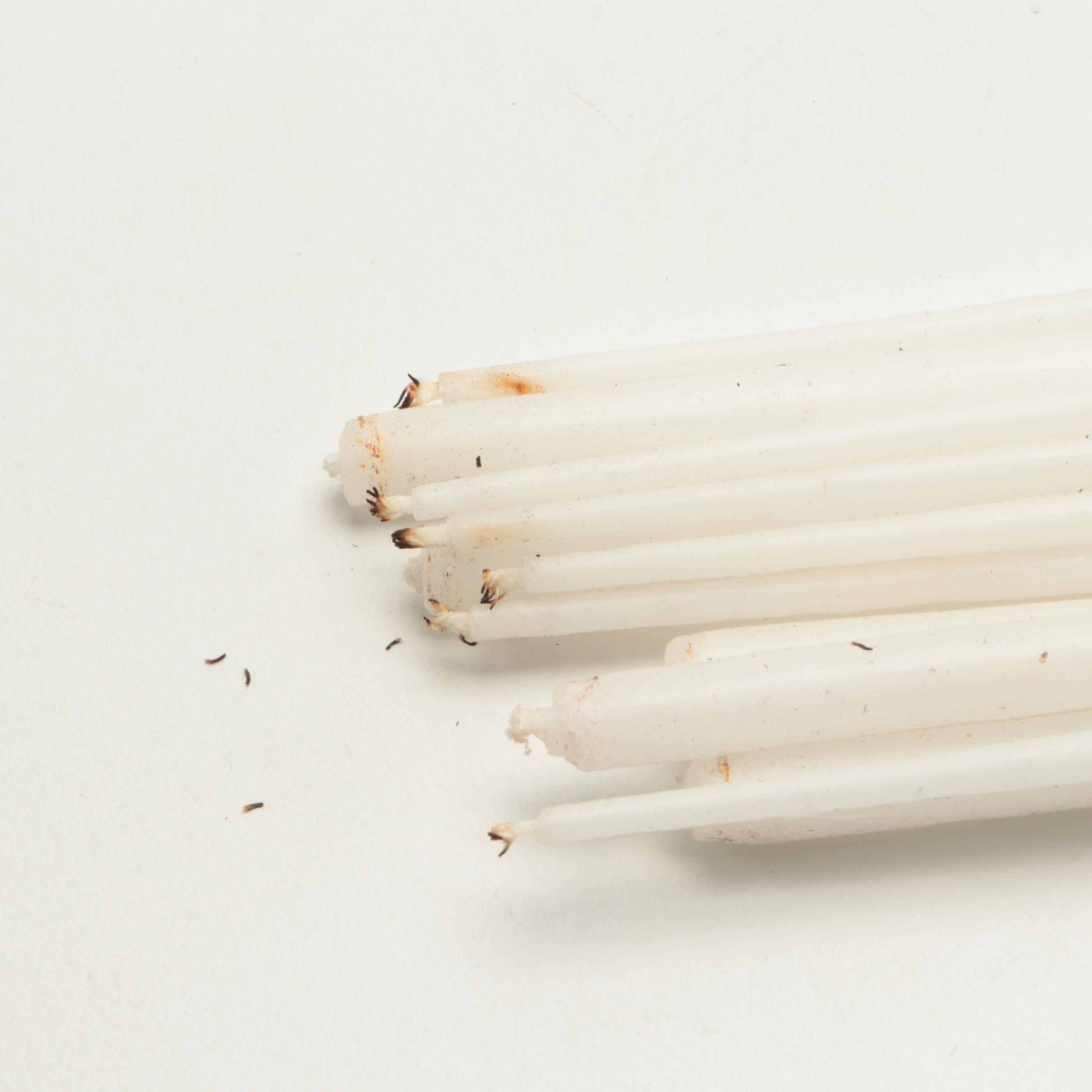 Mid Century Modern Metal Candle Holders with Stained Glass Votive and Candles