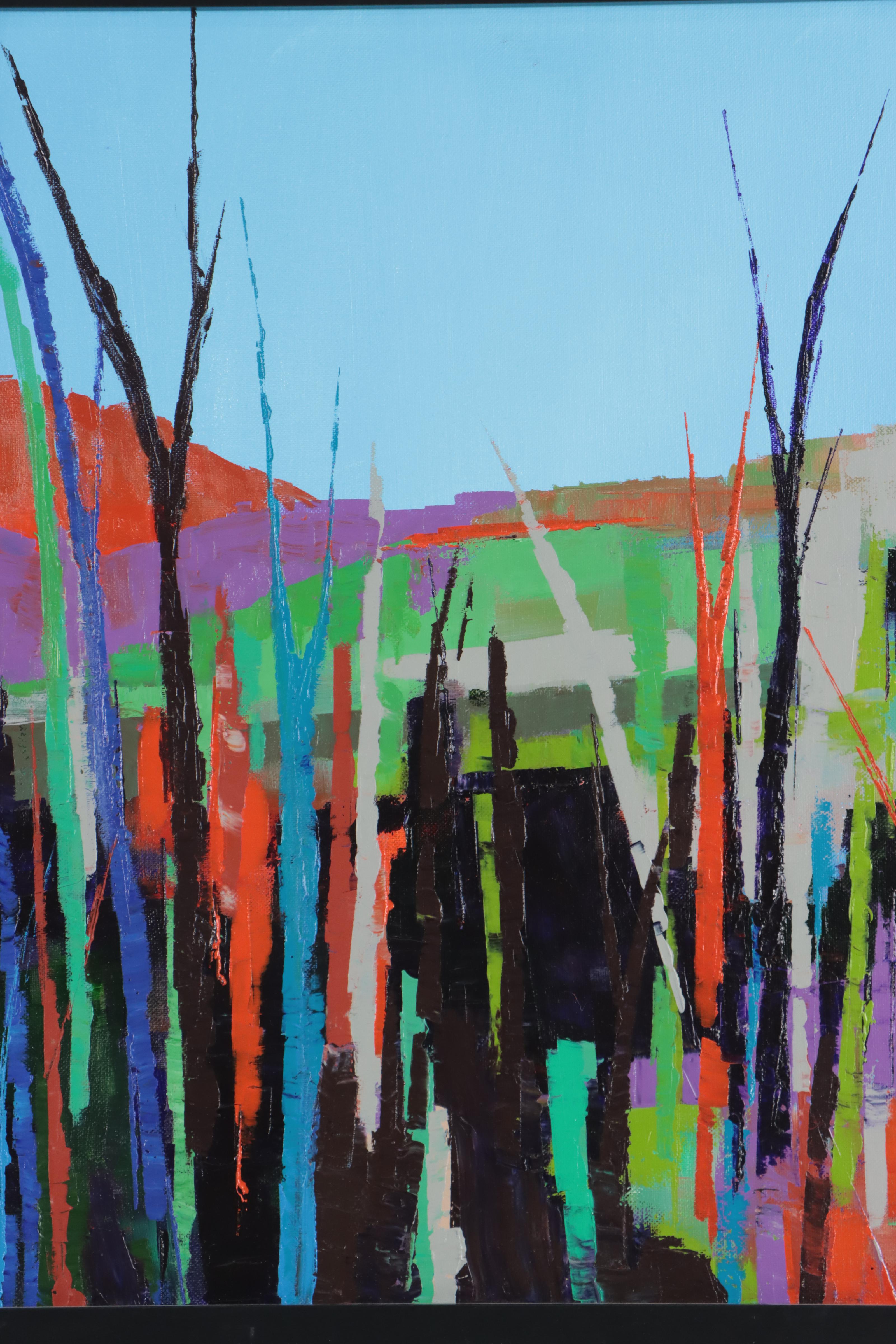 Sanna Abstract Acrylic Painting "Seeking Stillness," 21st Century