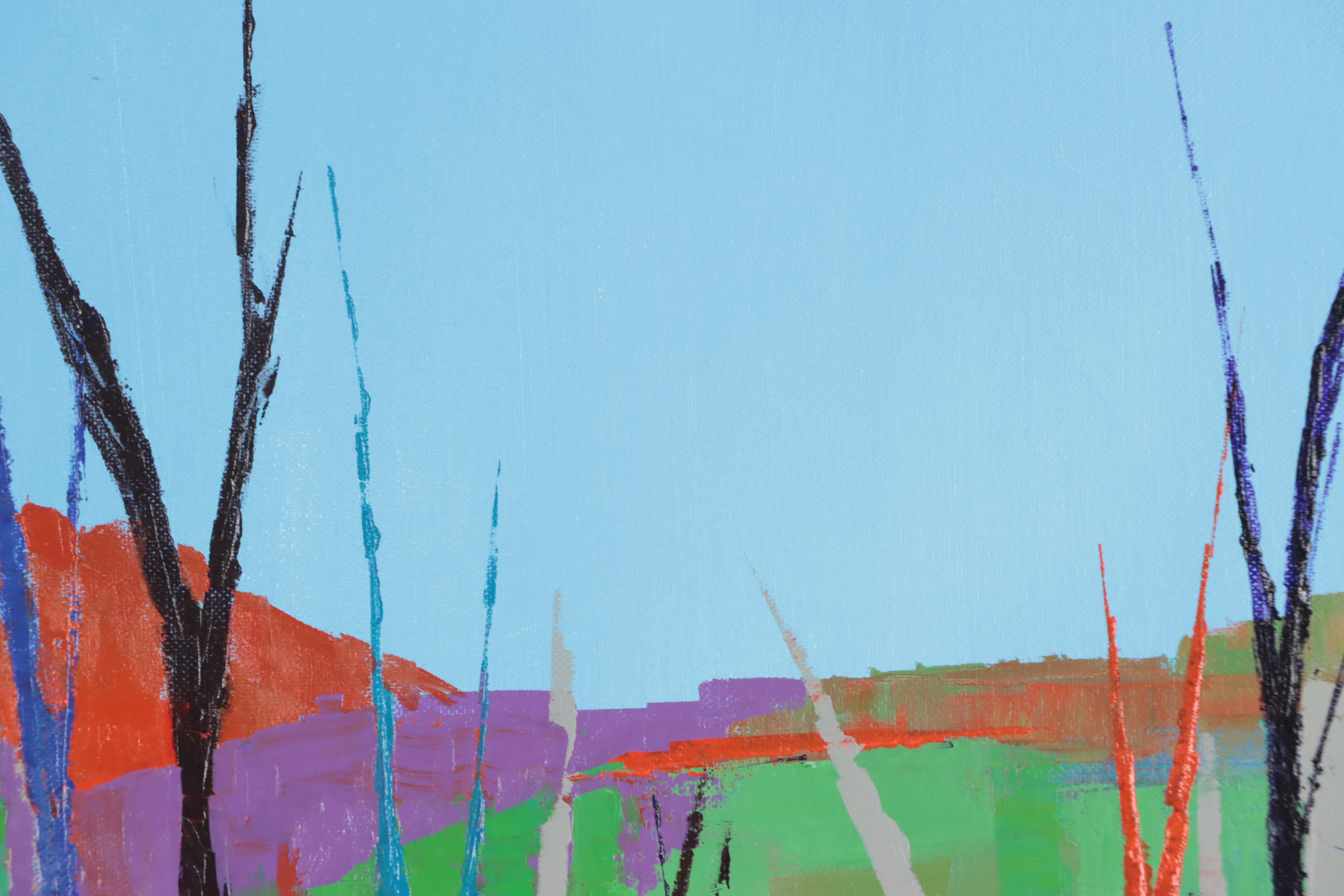 Sanna Abstract Acrylic Painting "Seeking Stillness," 21st Century