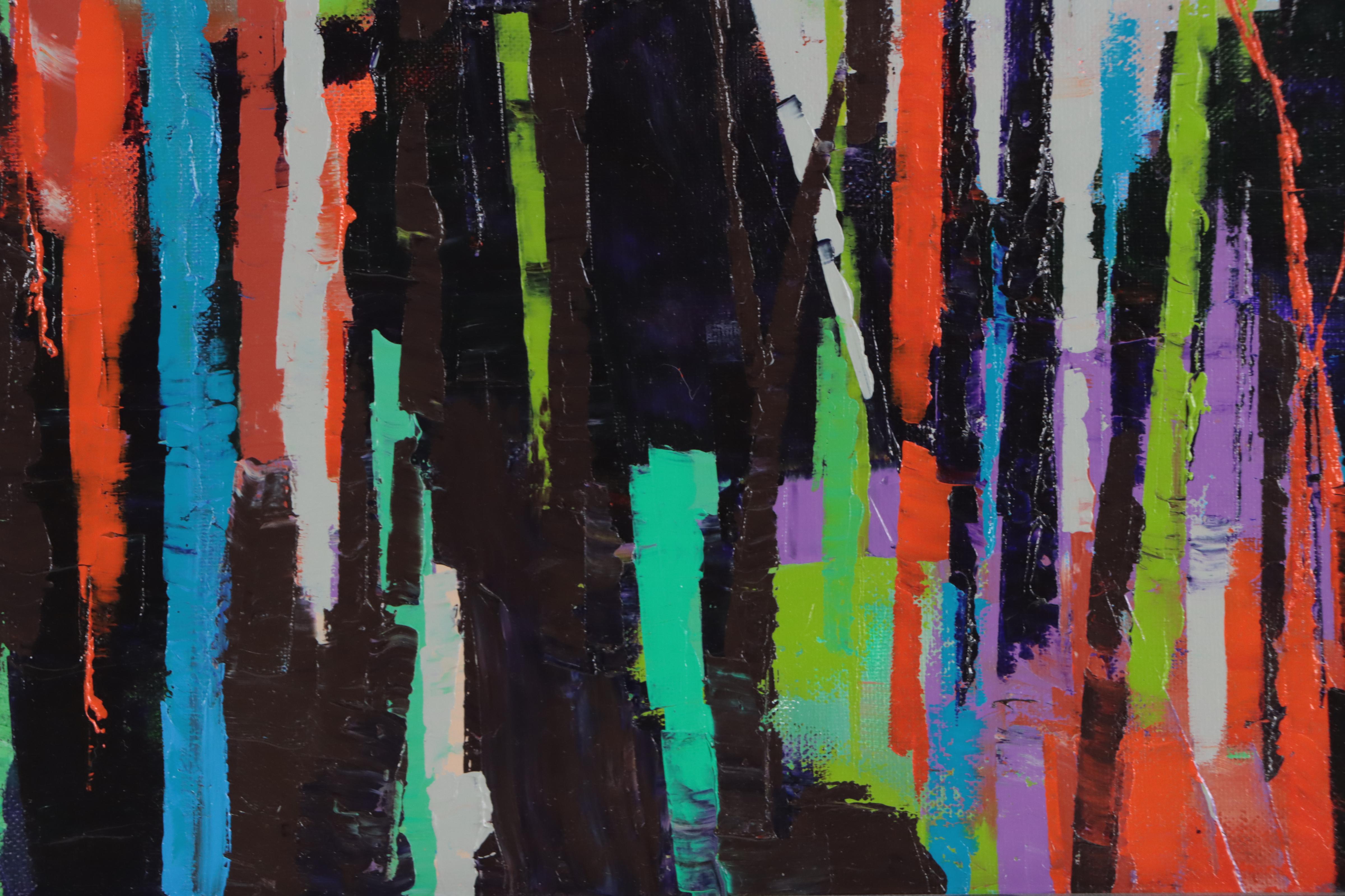 Sanna Abstract Acrylic Painting "Seeking Stillness," 21st Century