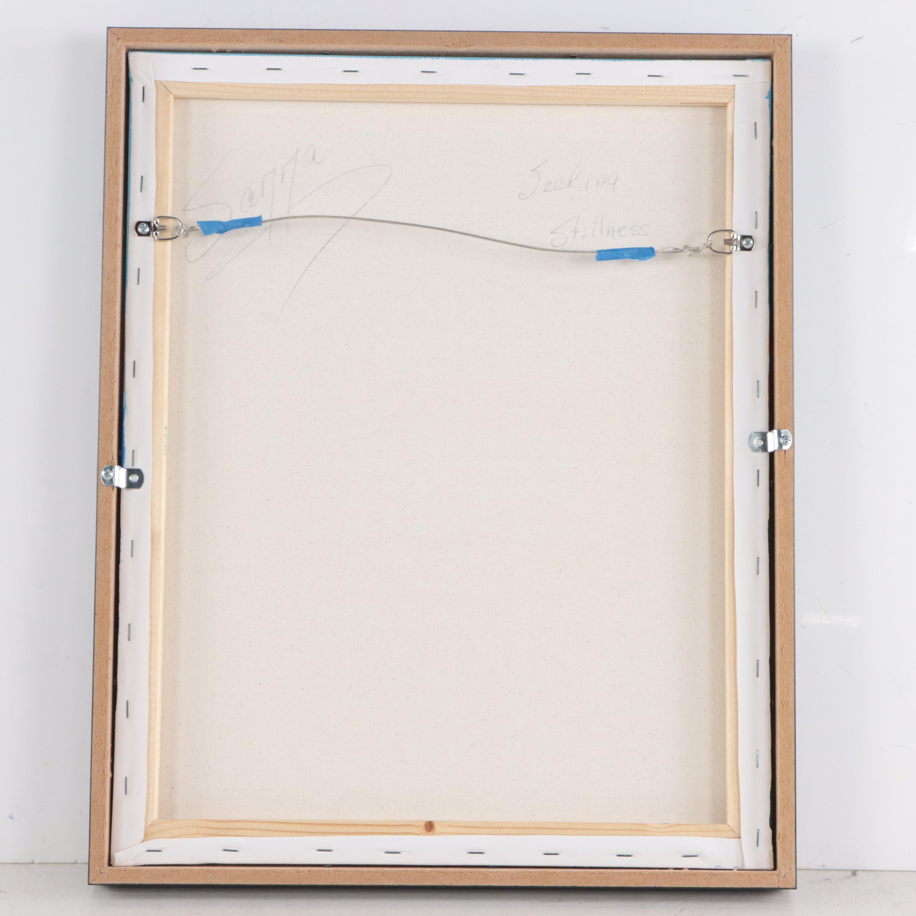 Sanna Abstract Acrylic Painting "Seeking Stillness," 21st Century