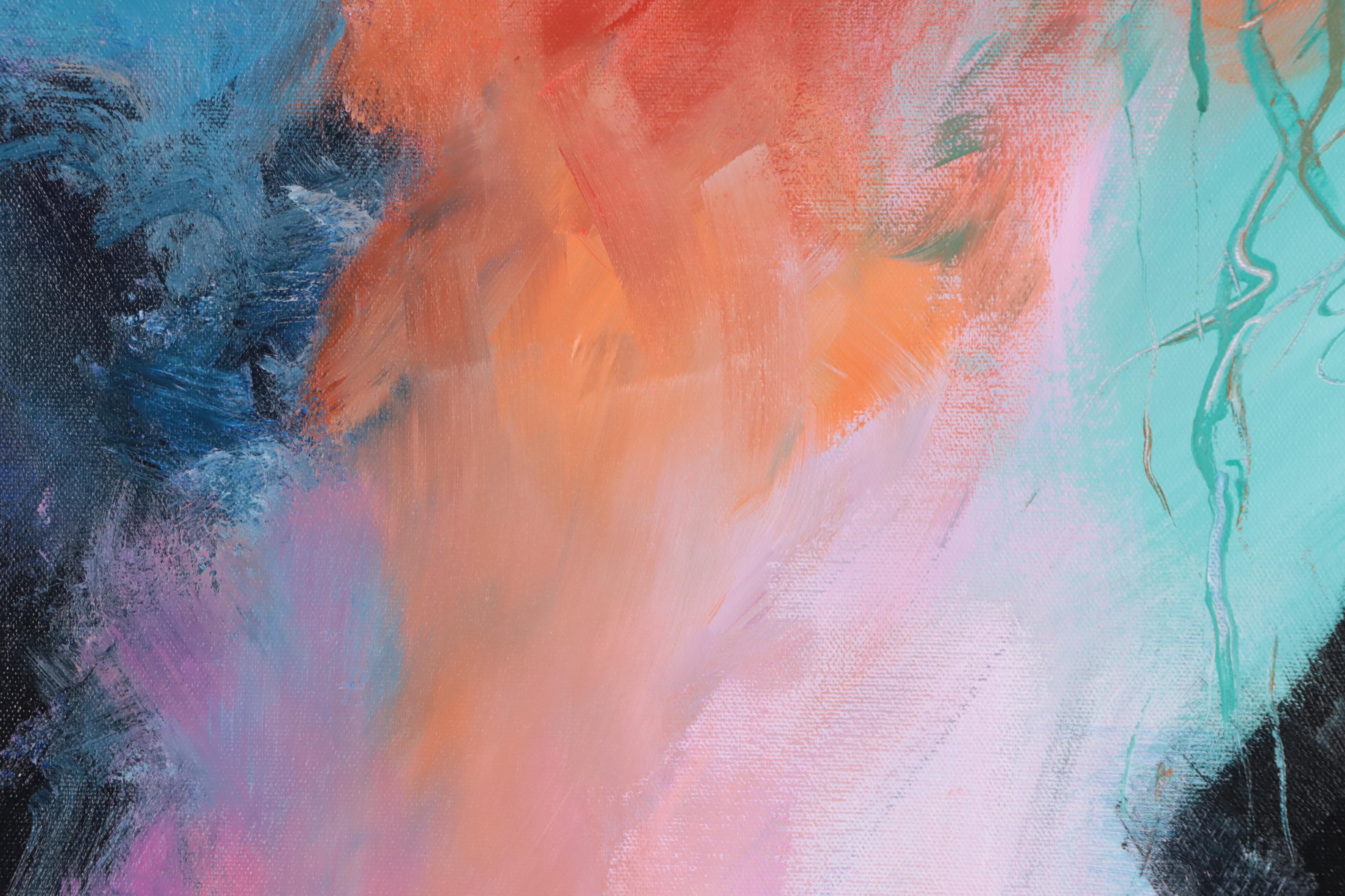 Sanna Abstract Acrylic Painting "Momentary Breath," 21st Century