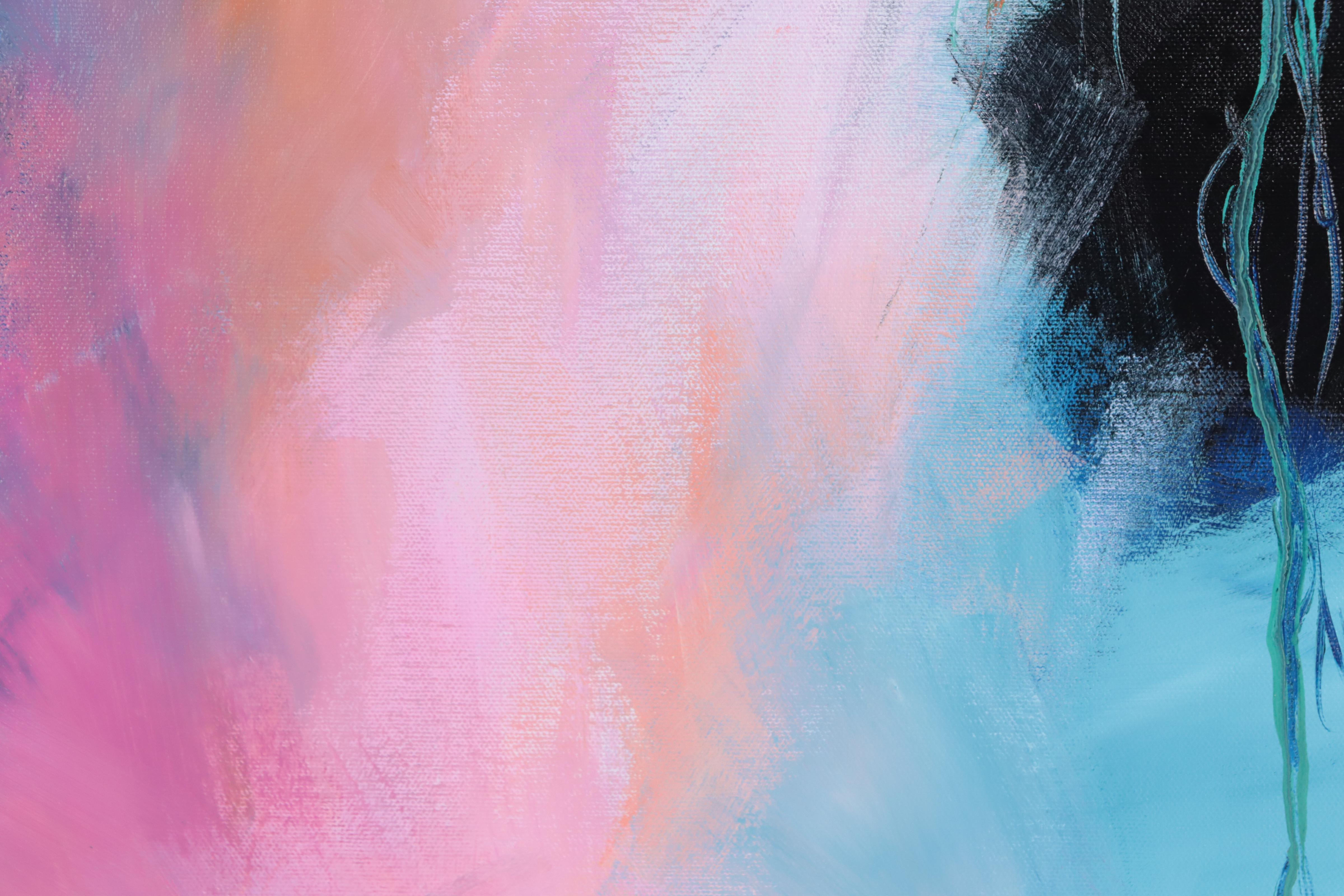 Sanna Abstract Acrylic Painting "Momentary Breath," 21st Century