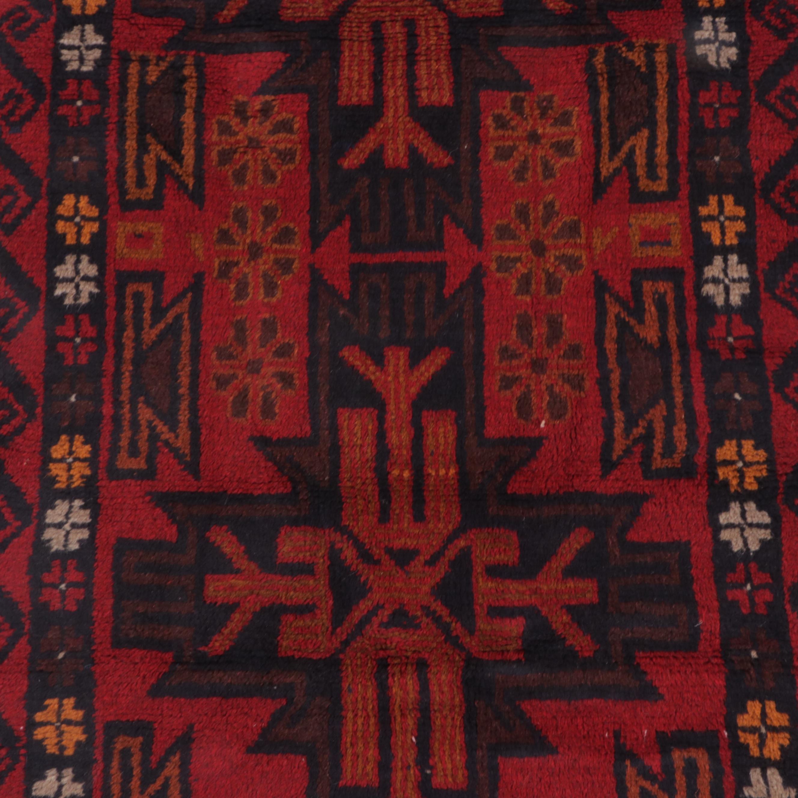 2'9 x 5' Hand-Knotted Afghan Taimani Accent Rug