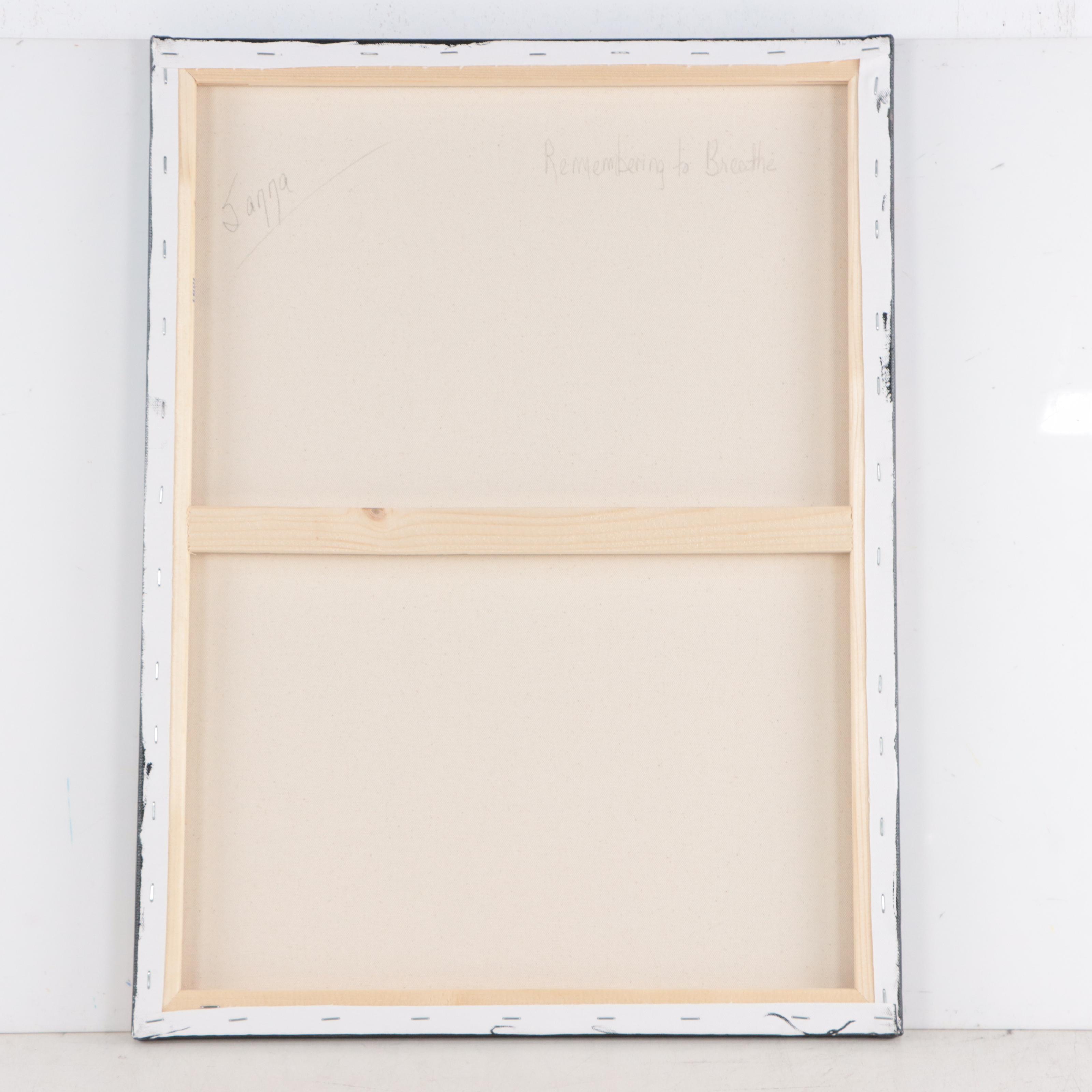 Sanna Abstract Acrylic Painting "Remembering to Breathe," 21st Century