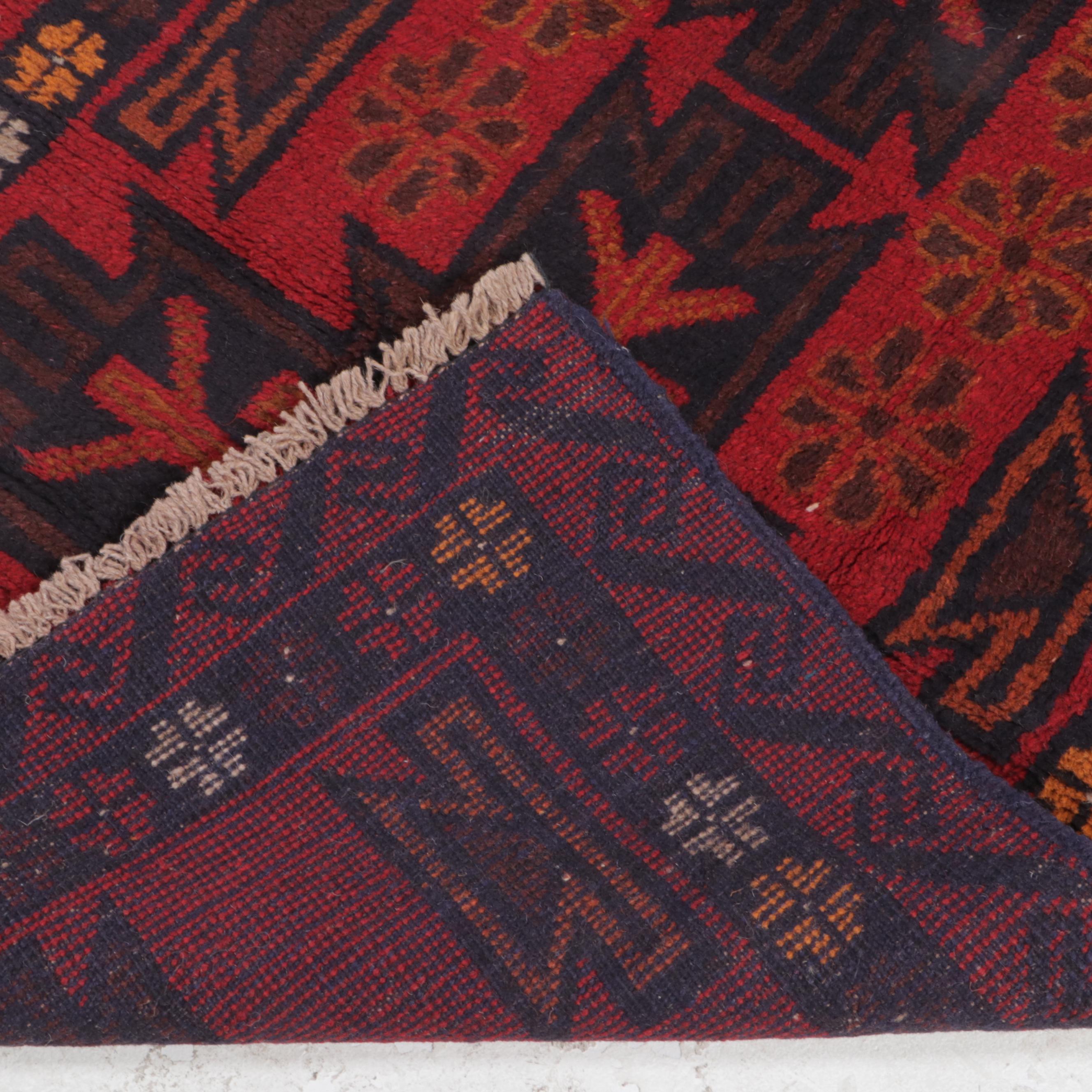 2'9 x 5' Hand-Knotted Afghan Taimani Accent Rug