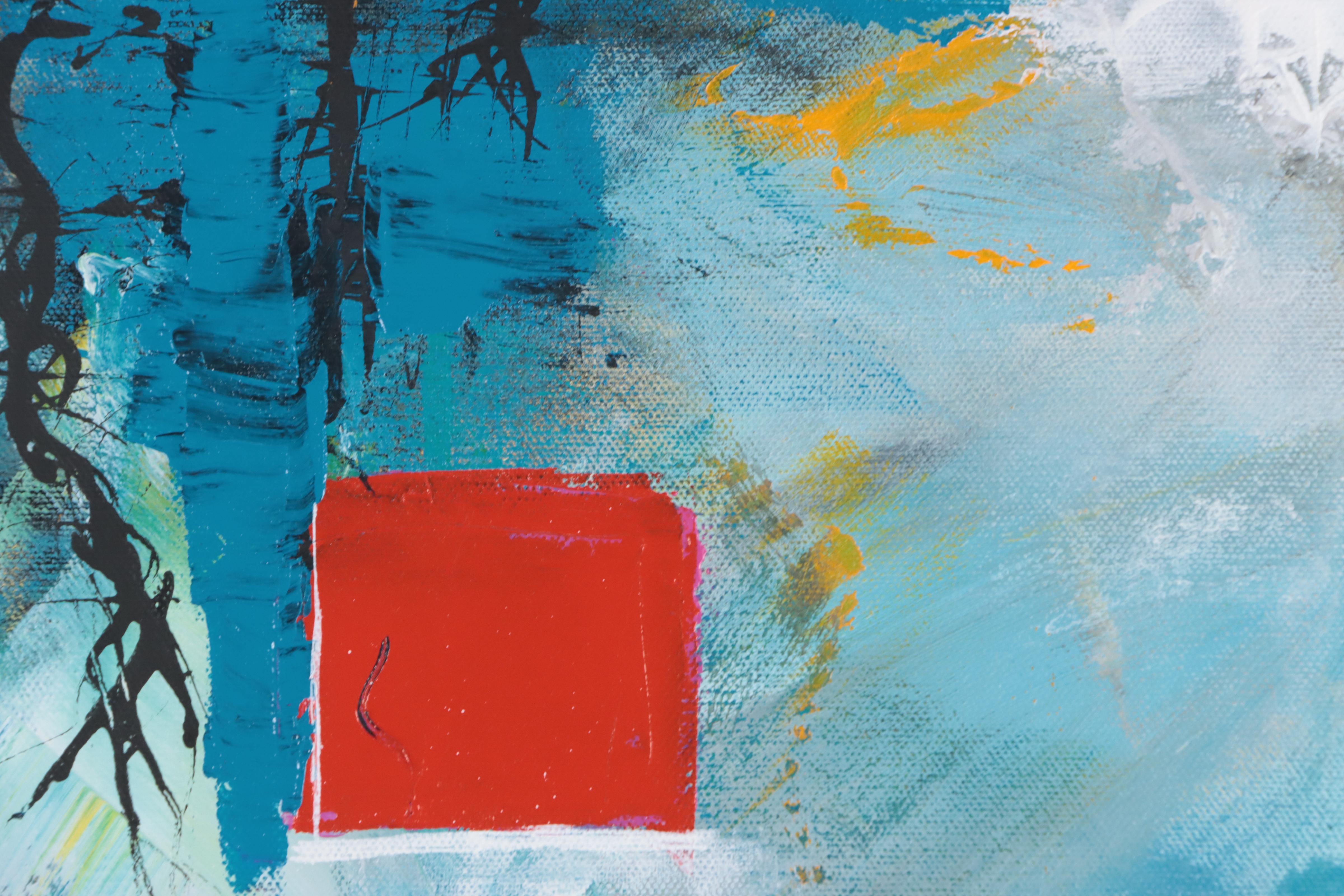 Sanna Acrylic Painting "Red Window," 2023