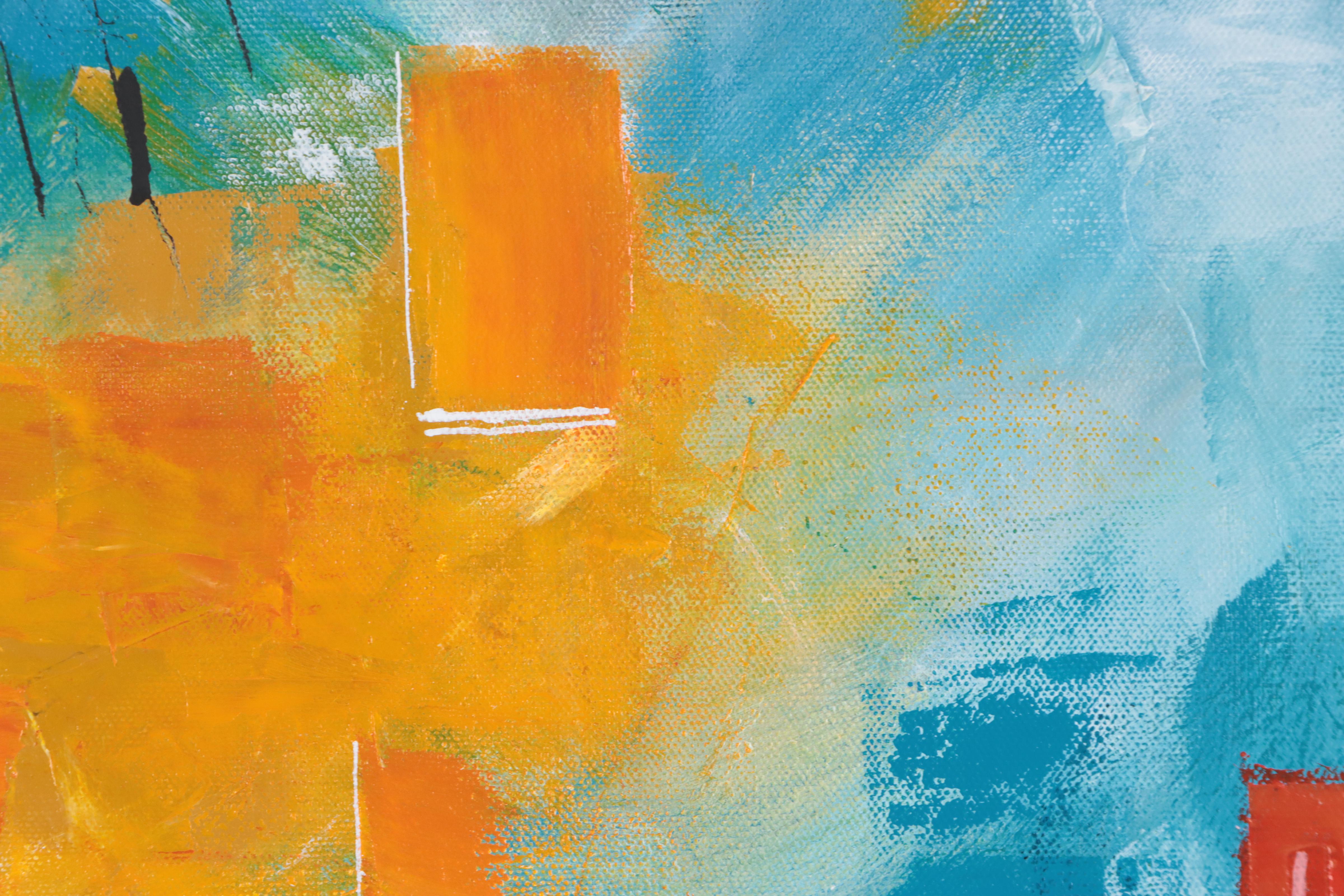 Sanna Acrylic Painting "Red Window," 2023