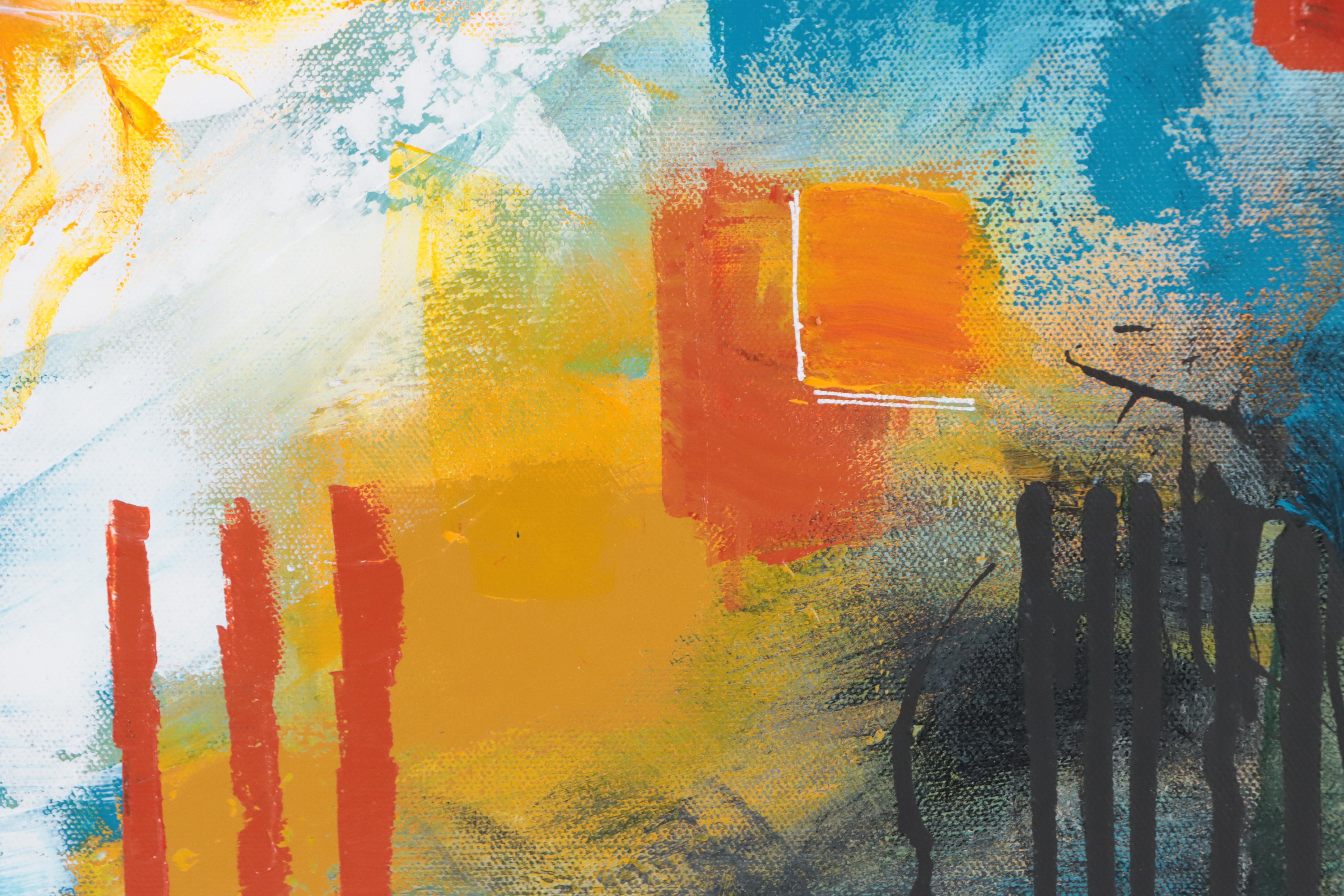 Sanna Acrylic Painting "Red Window," 2023