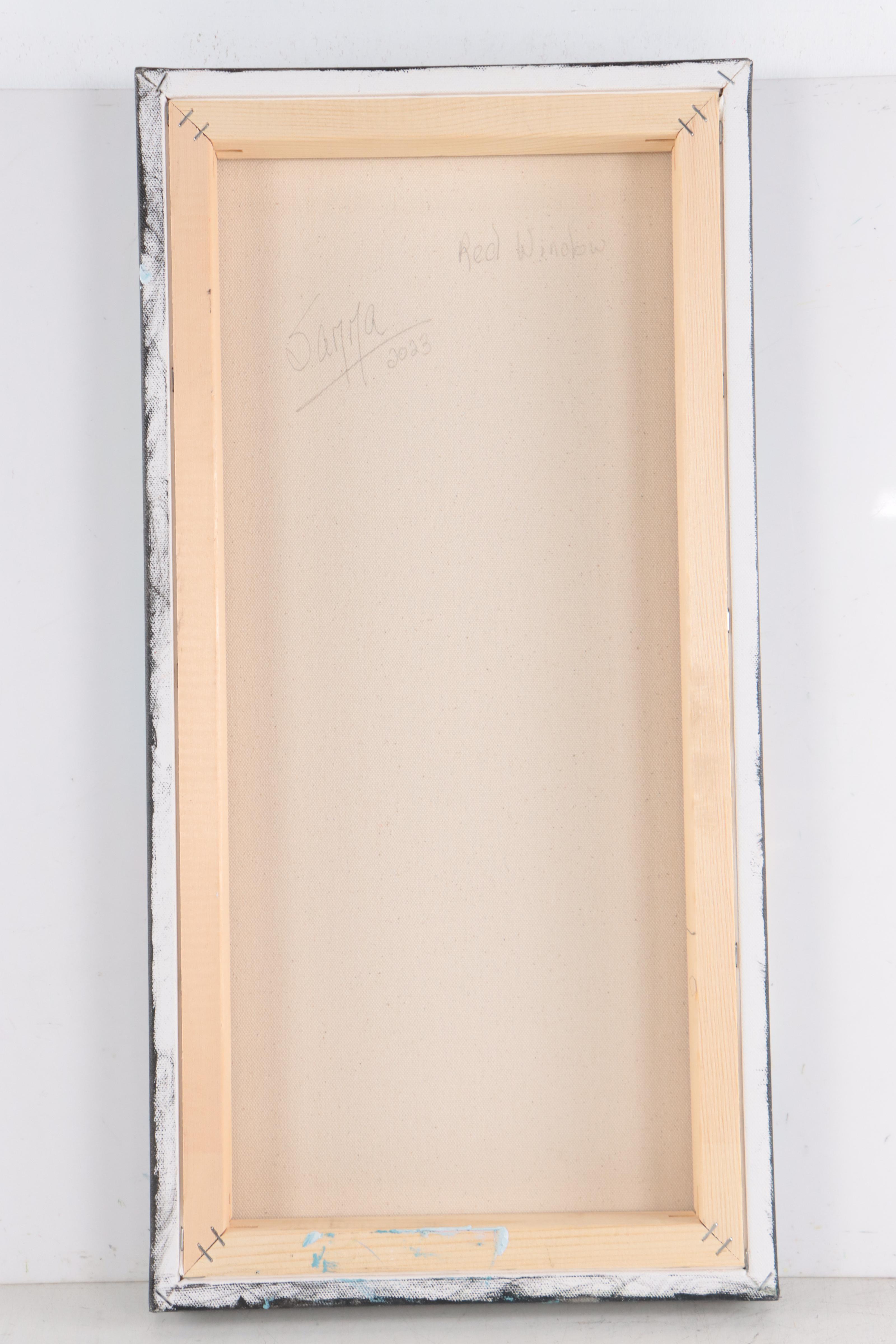 Sanna Acrylic Painting "Red Window," 2023