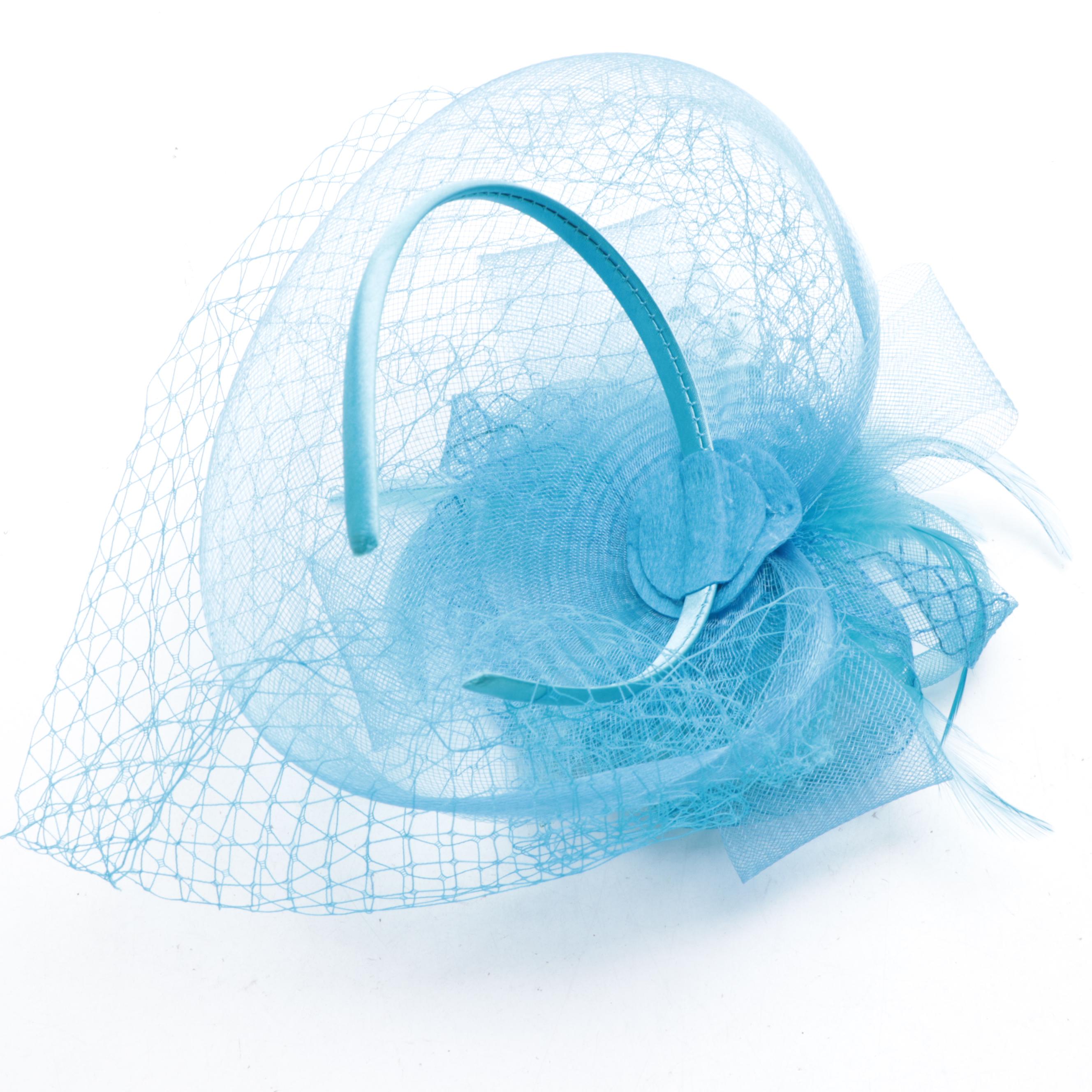 Mesh Ribbon and Feather Embellished Fascinator Handbands/Hats