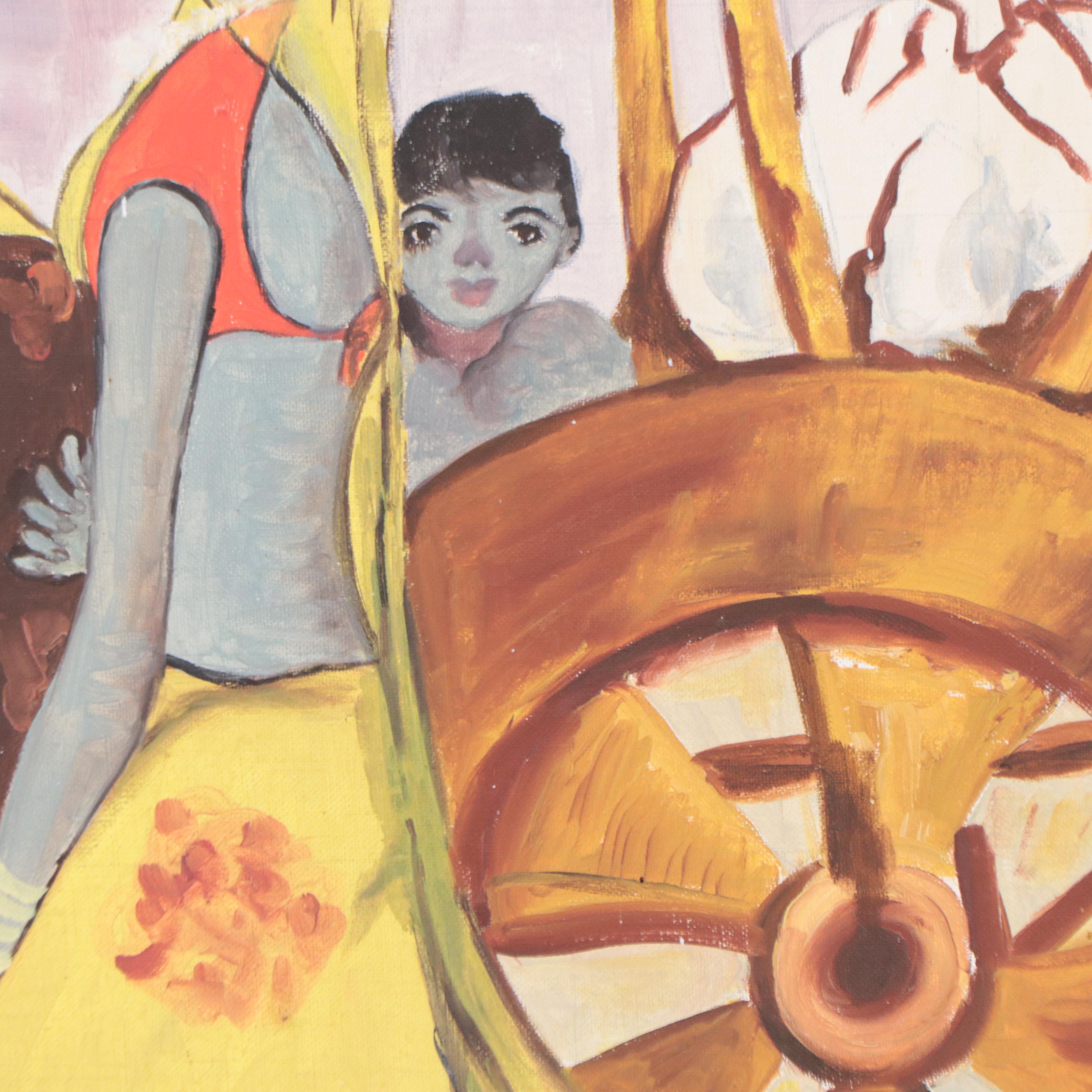 Rama Oil Painting of Indian Women, 1972