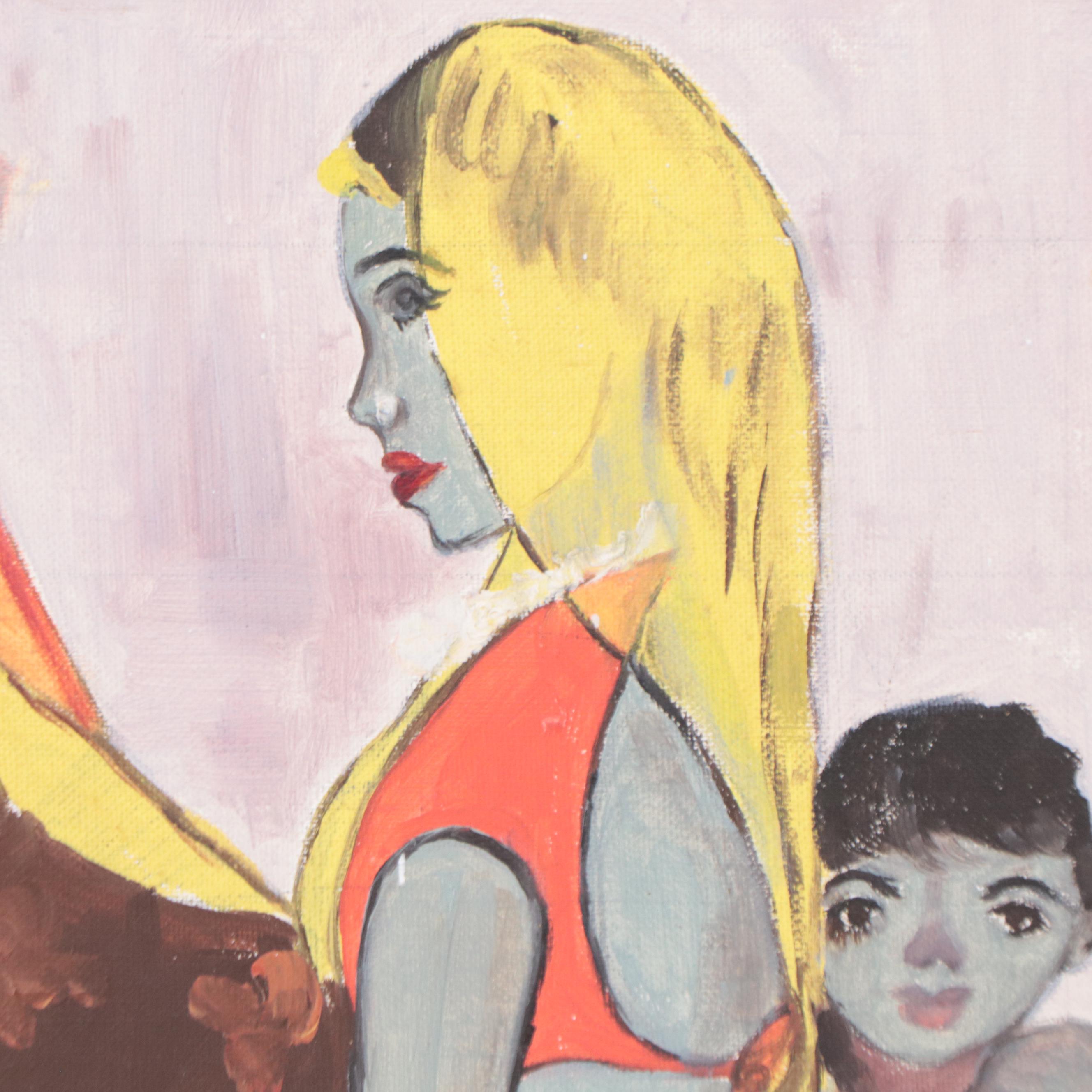 Rama Oil Painting of Indian Women, 1972