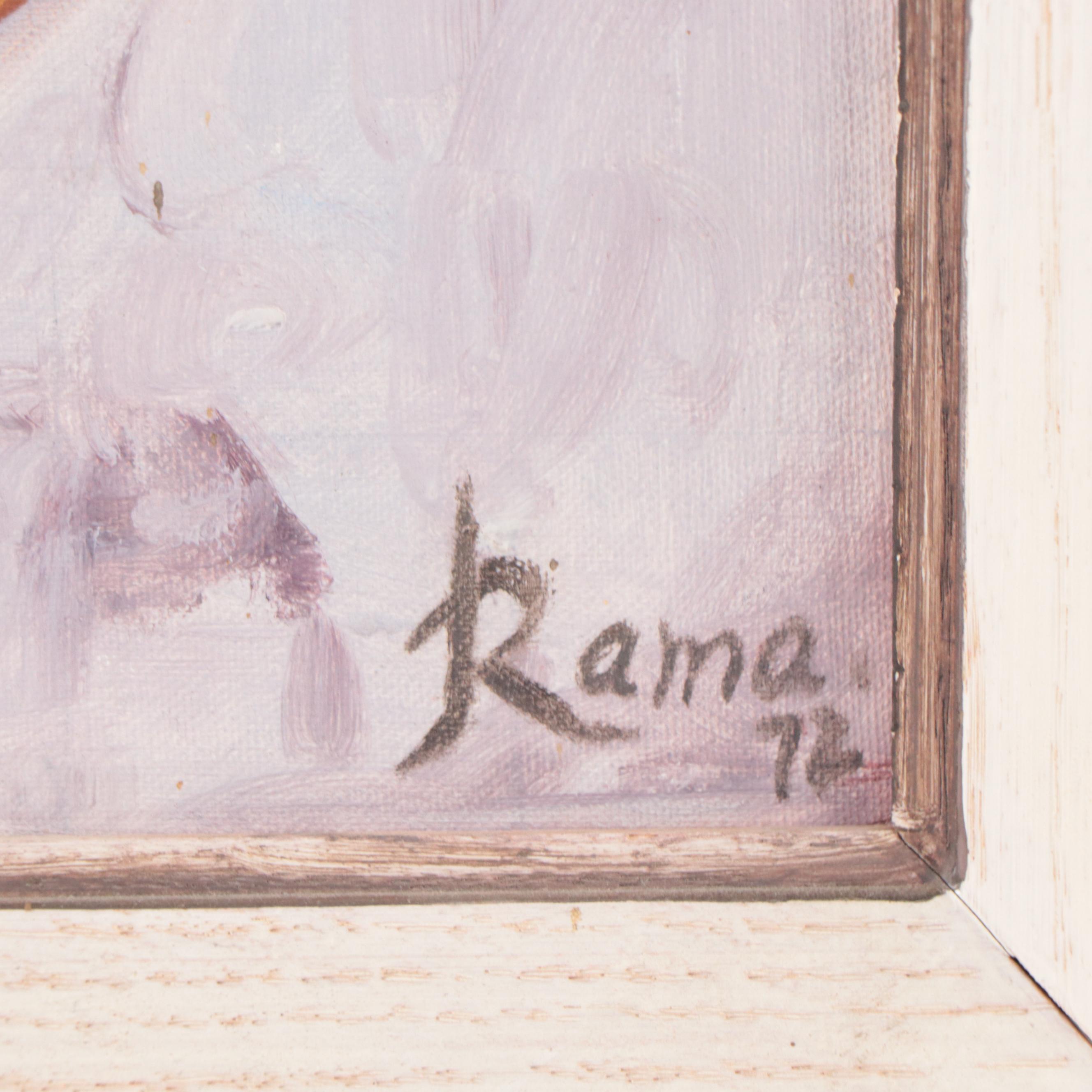 Rama Oil Painting of Indian Women, 1972