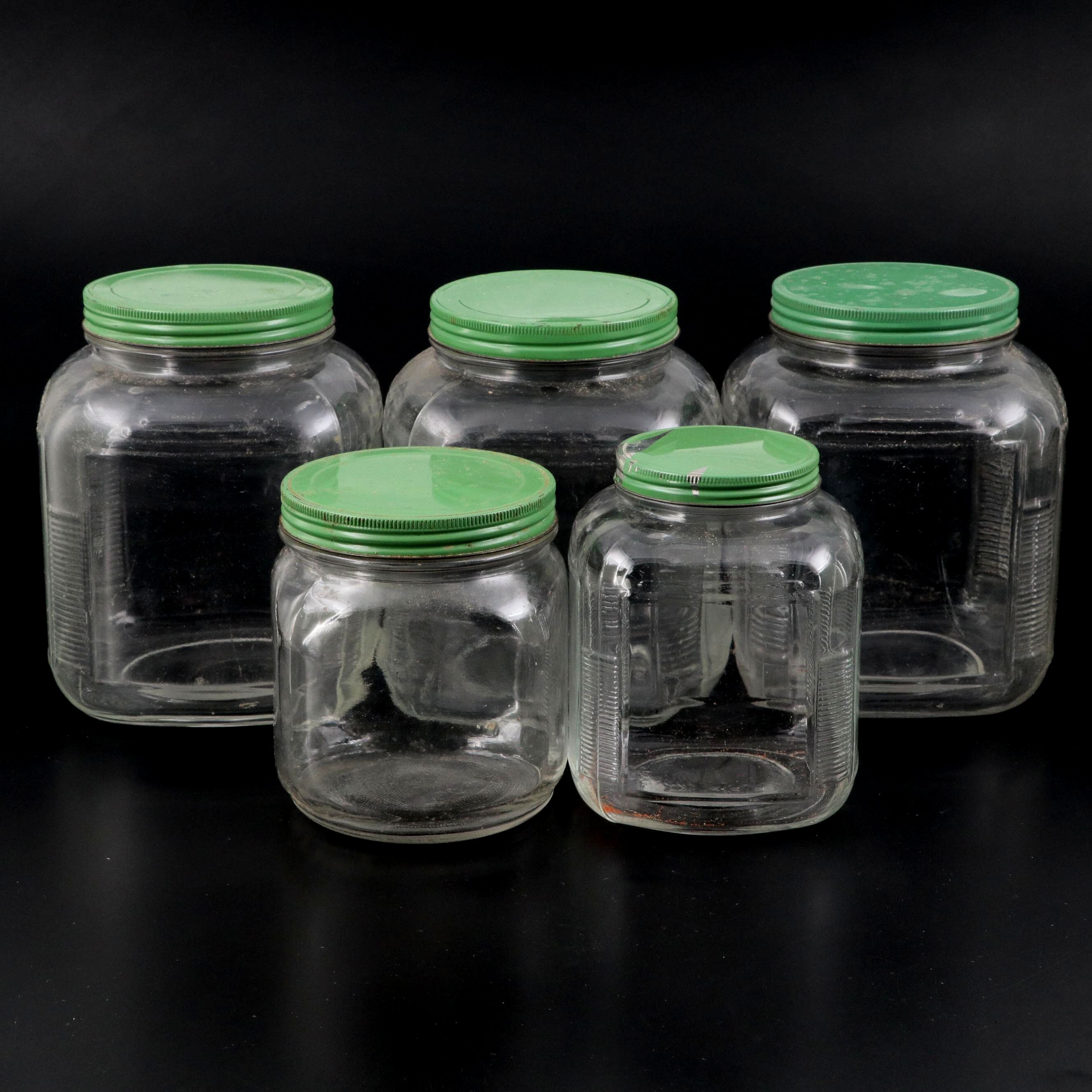 Glass Hoosier Cabinet Jars With Lids