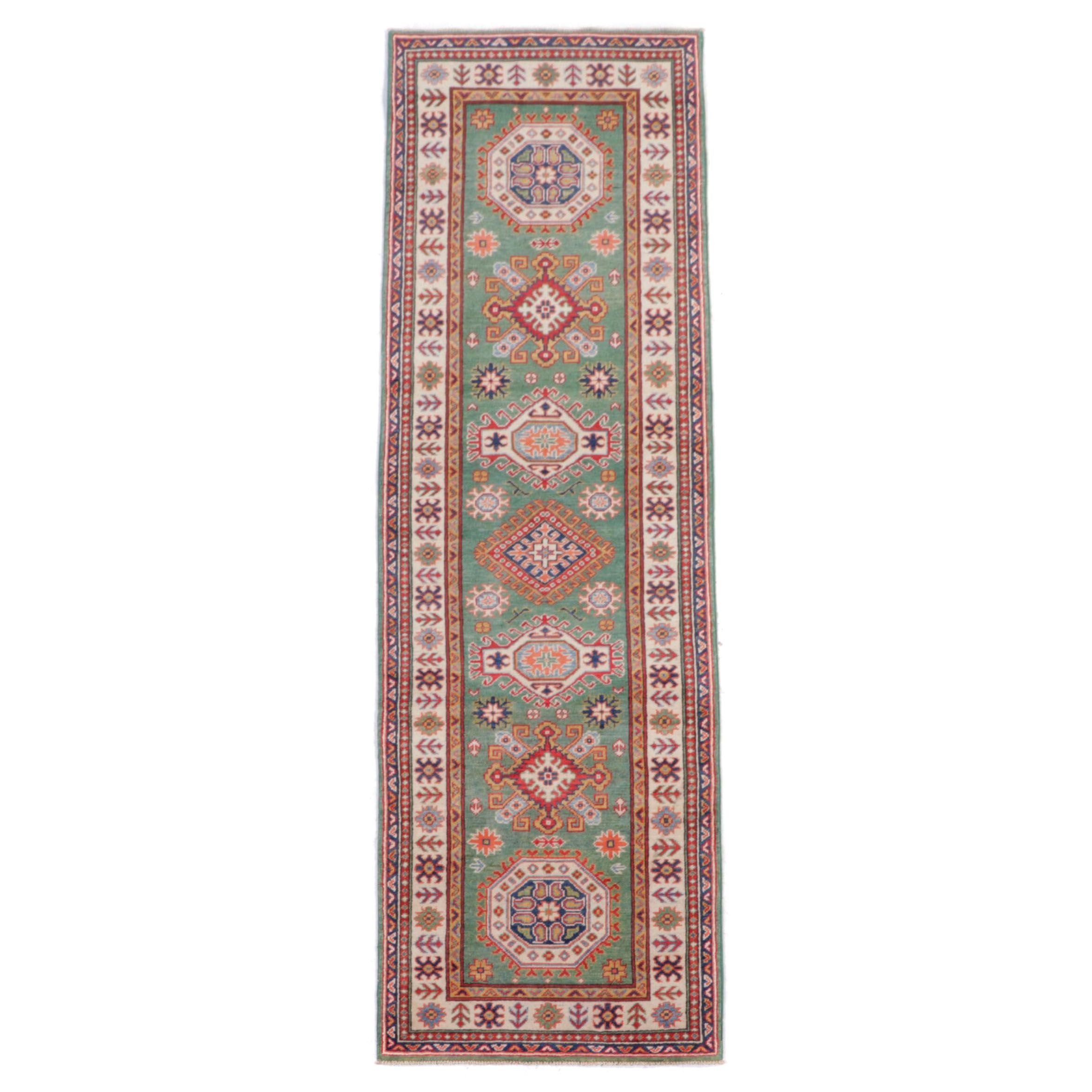 2'8 x 9'6 Hand-Knotted Pakistani Kzzak Carpet Runner