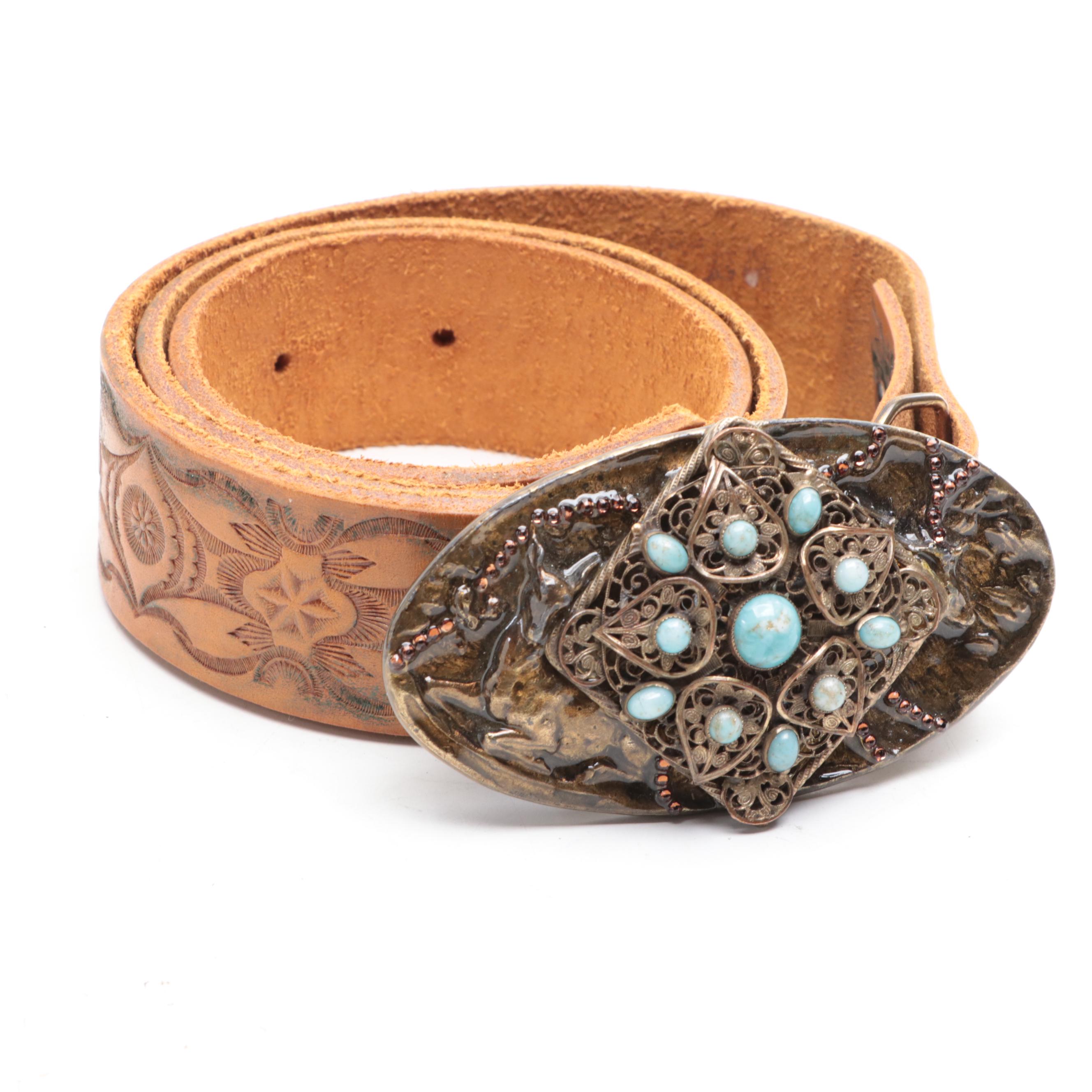 St. Maarten Embellished Belt, Robin Kahn, Adezy, Leatherock Belts and More