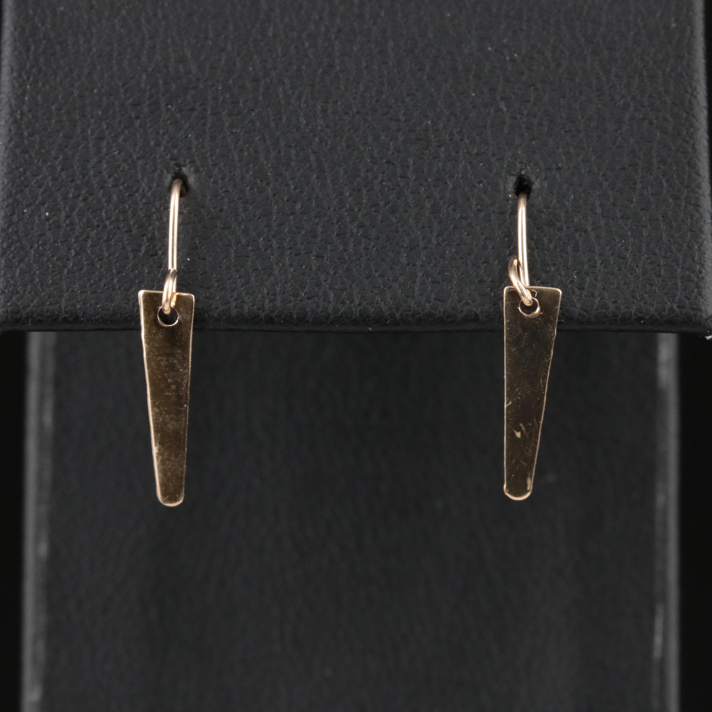 14K Bar Drop Earrings