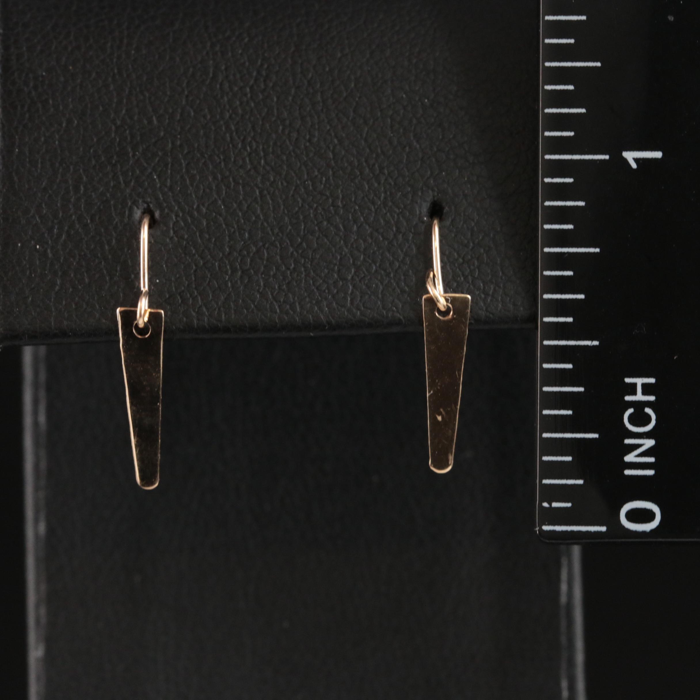 14K Bar Drop Earrings