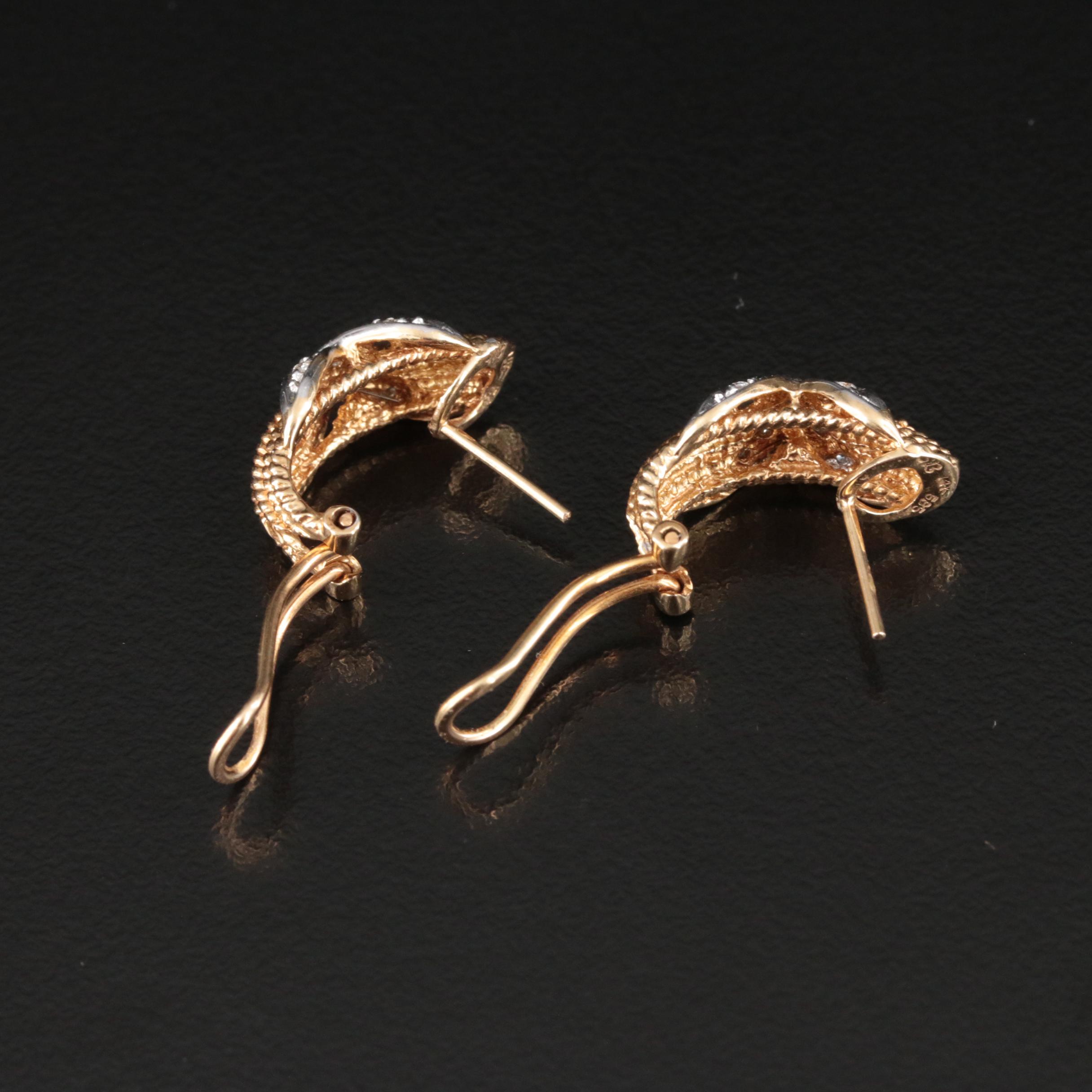 14K 0.13 CTW Diamond J Hoop Earrings