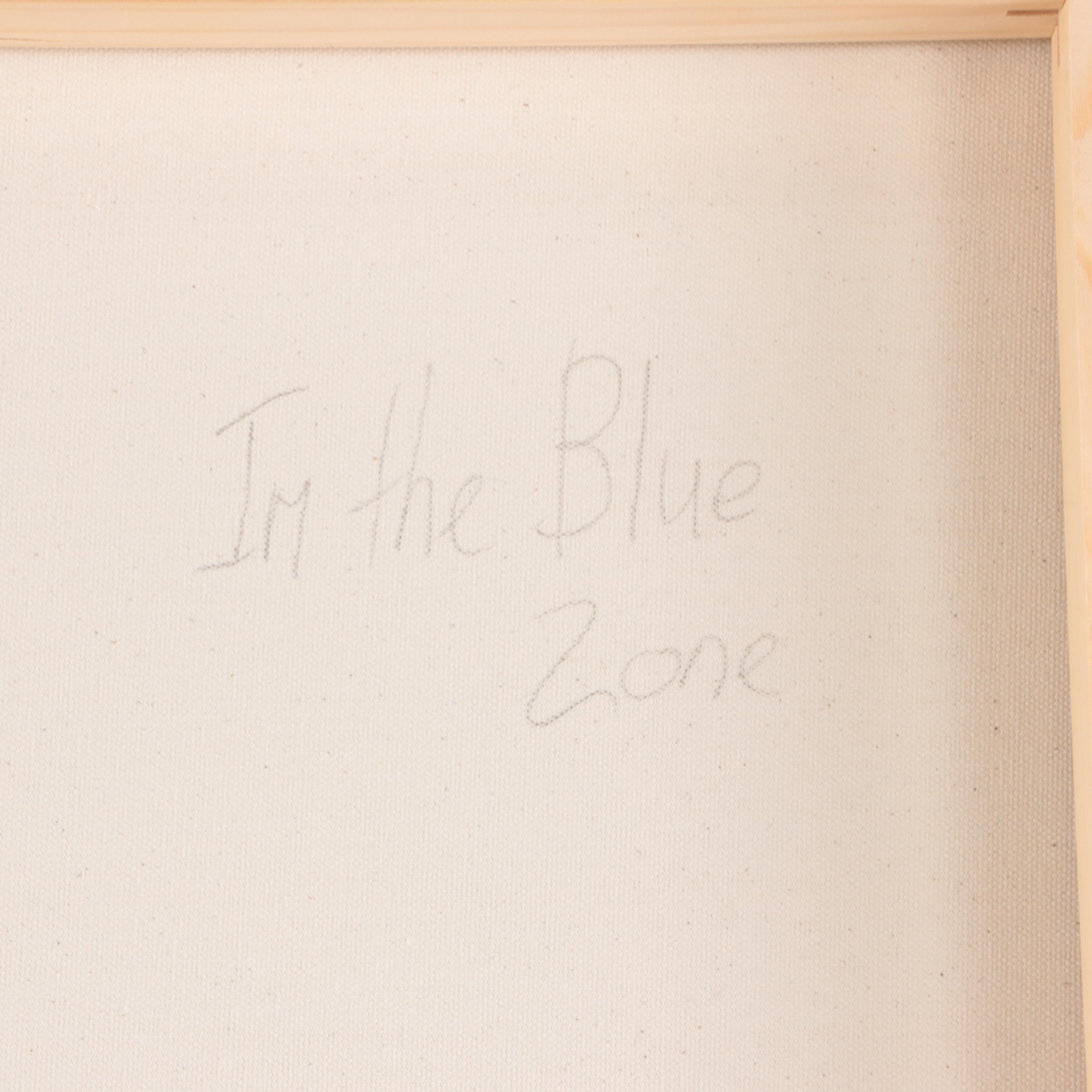 Sanna Acrylic Painting "In the Blue Zone," 21st Century