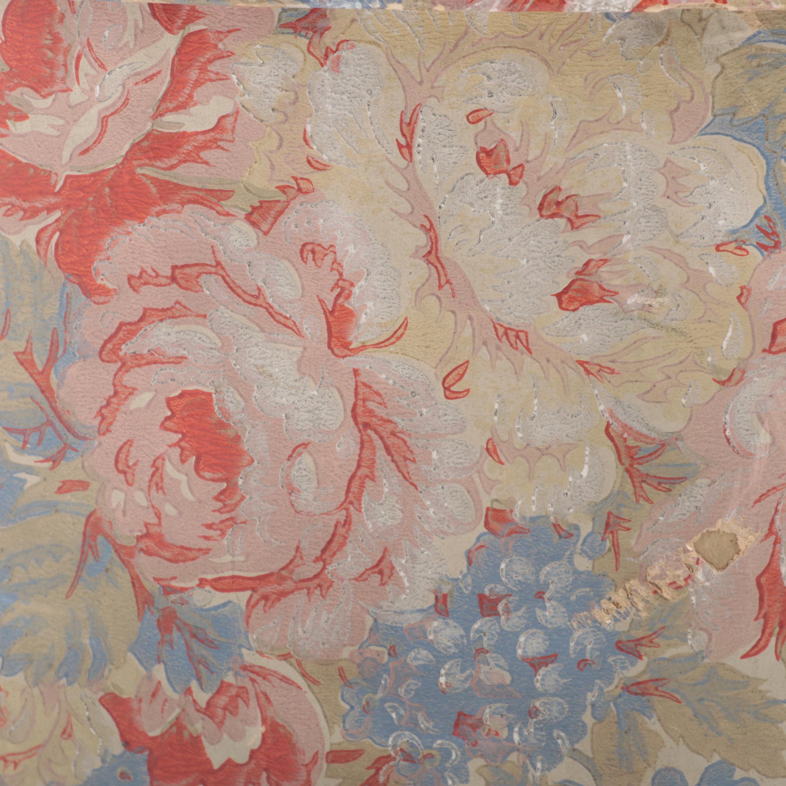 Antiqued Wallpaper Band Boxes and Faux Floral Arrangements