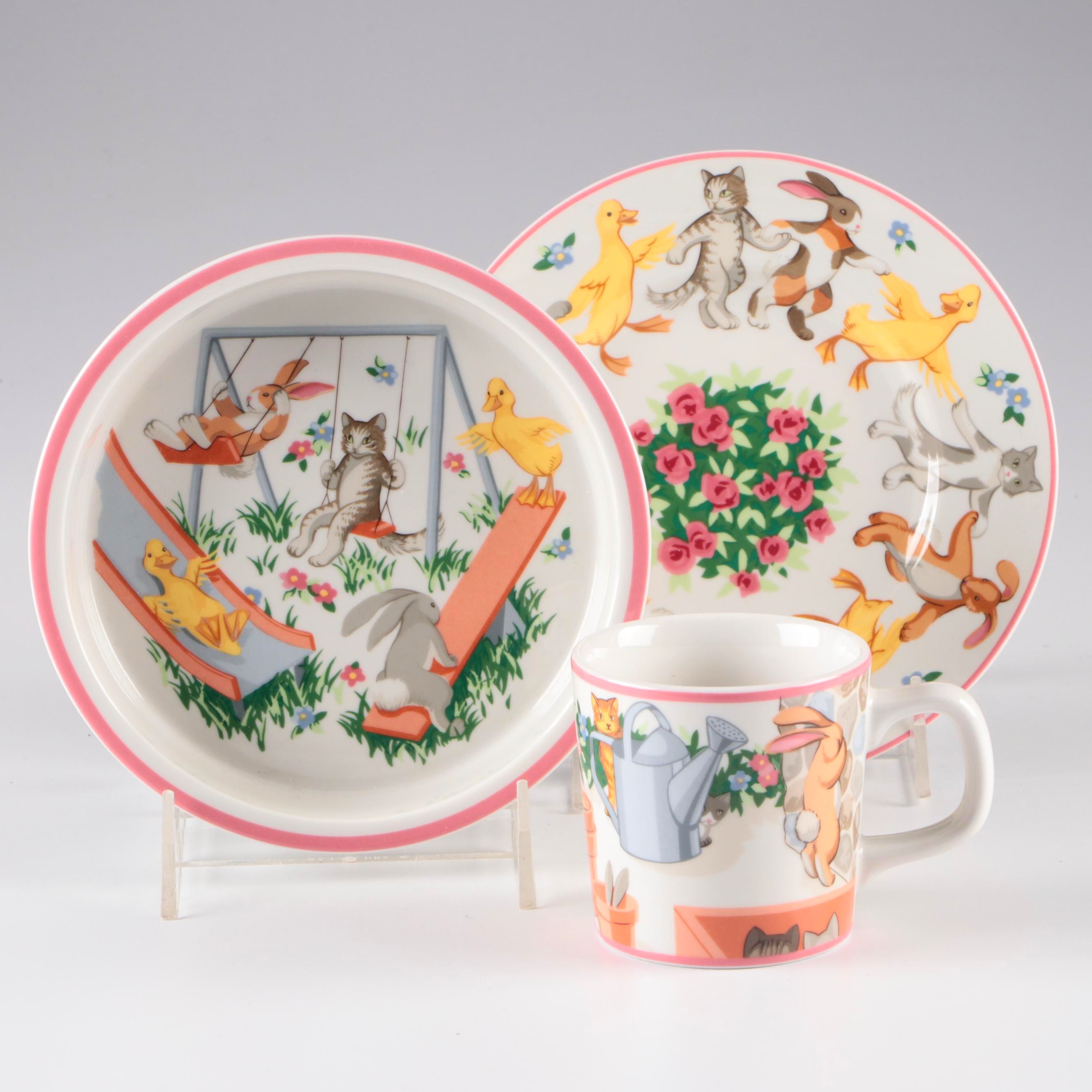 Tiffany & Co. "Tiffany Playground" Porcelain Child's Tableware, 1992