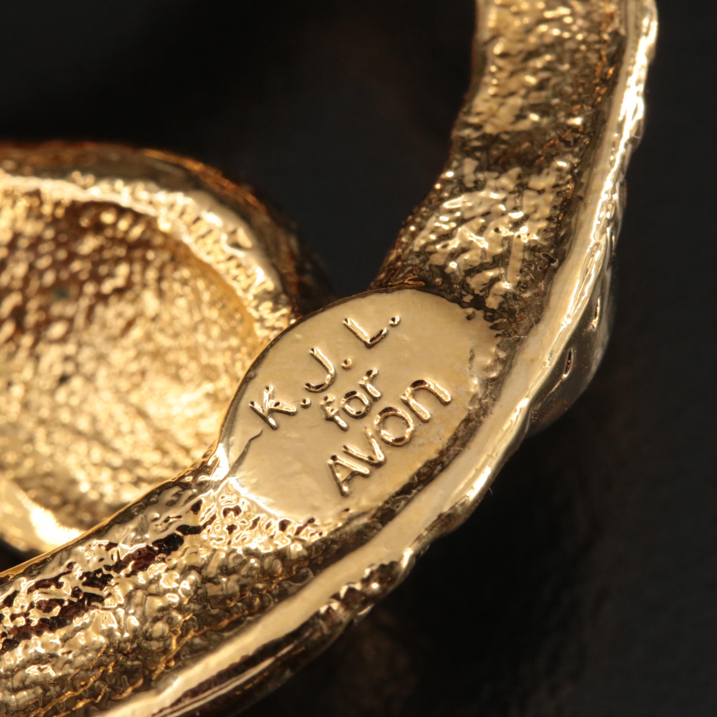 Kenneth Jay Lane For Avon Rhinestone Double Serpent Brooch