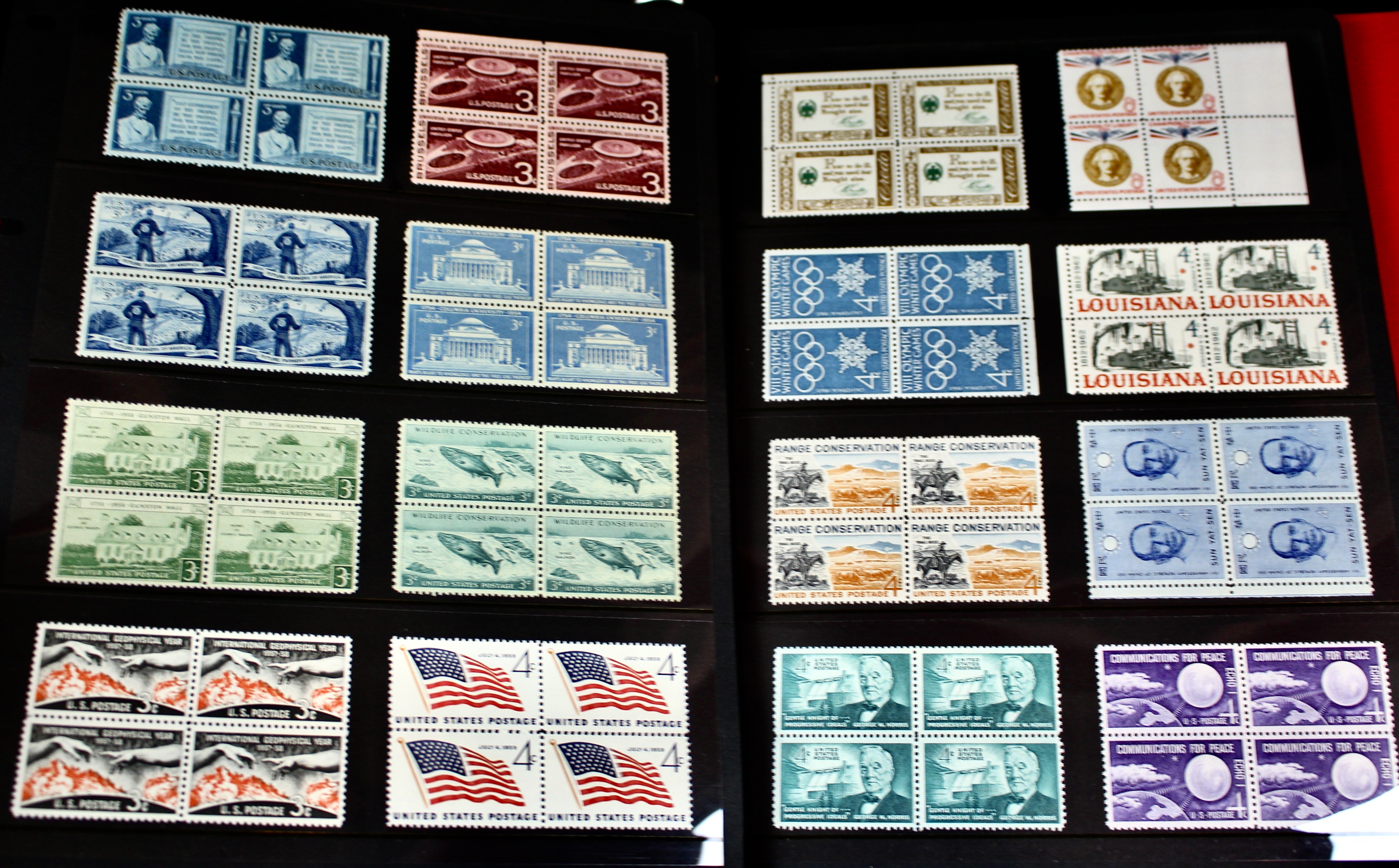 Mint Condition U.S. Postage Stamp Collection, 1950s to 2000s