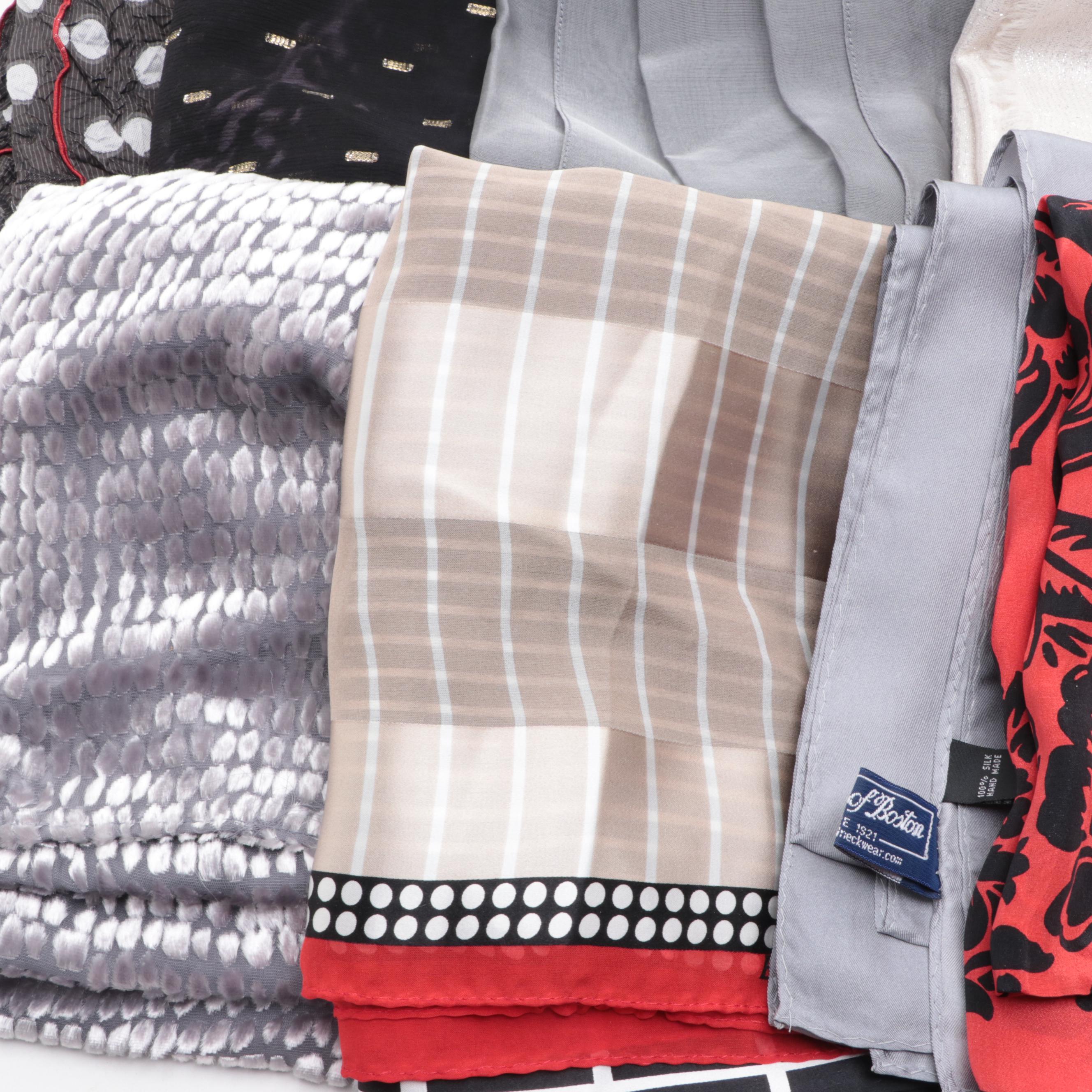 Tilo Cashmere/Metallic Thread Wrap, Carlisle Textured Velvet Scarf and More