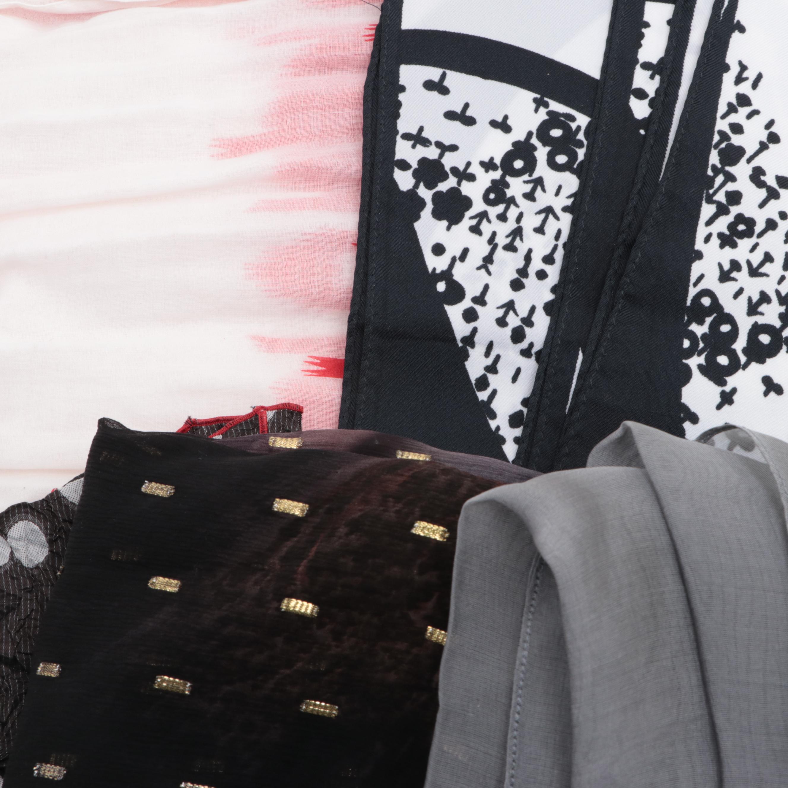 Tilo Cashmere/Metallic Thread Wrap, Carlisle Textured Velvet Scarf and More