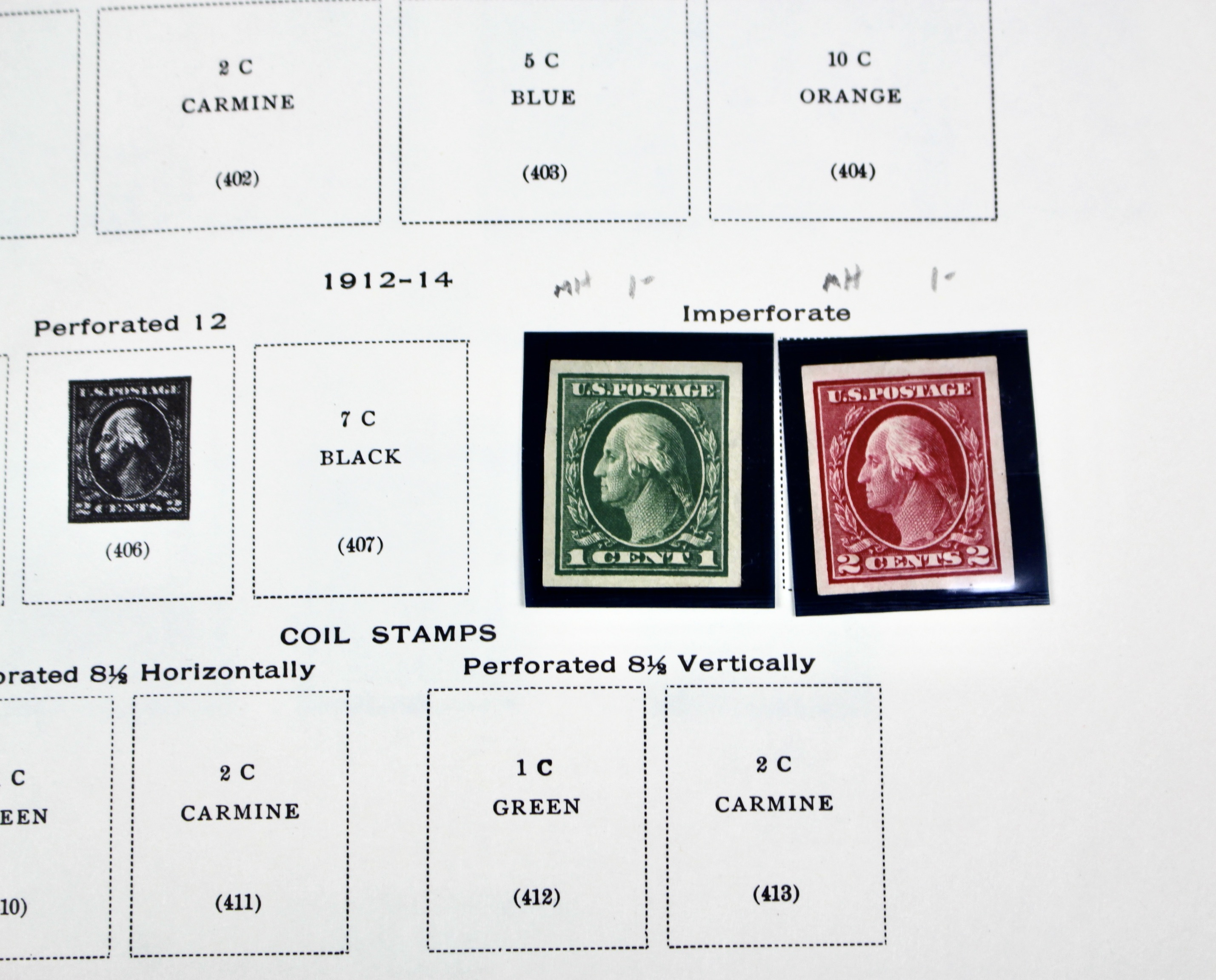 Mint Condition U.S. Postage Stamp Collection, 1909-1945