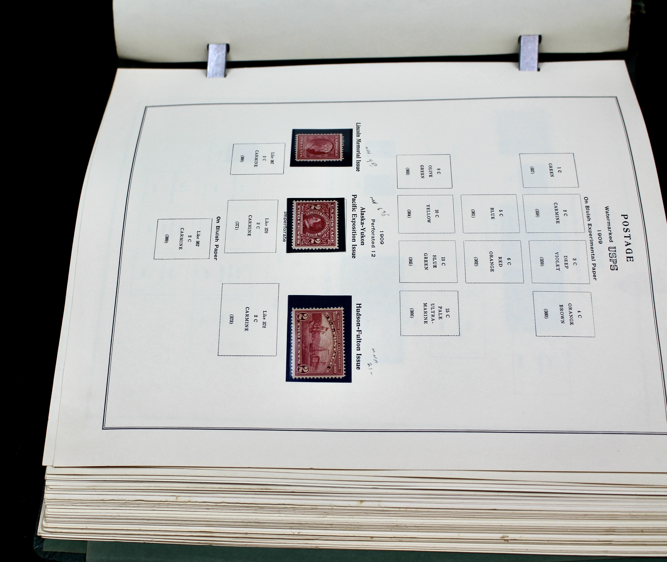 Mint Condition U.S. Postage Stamp Collection, 1909-1945