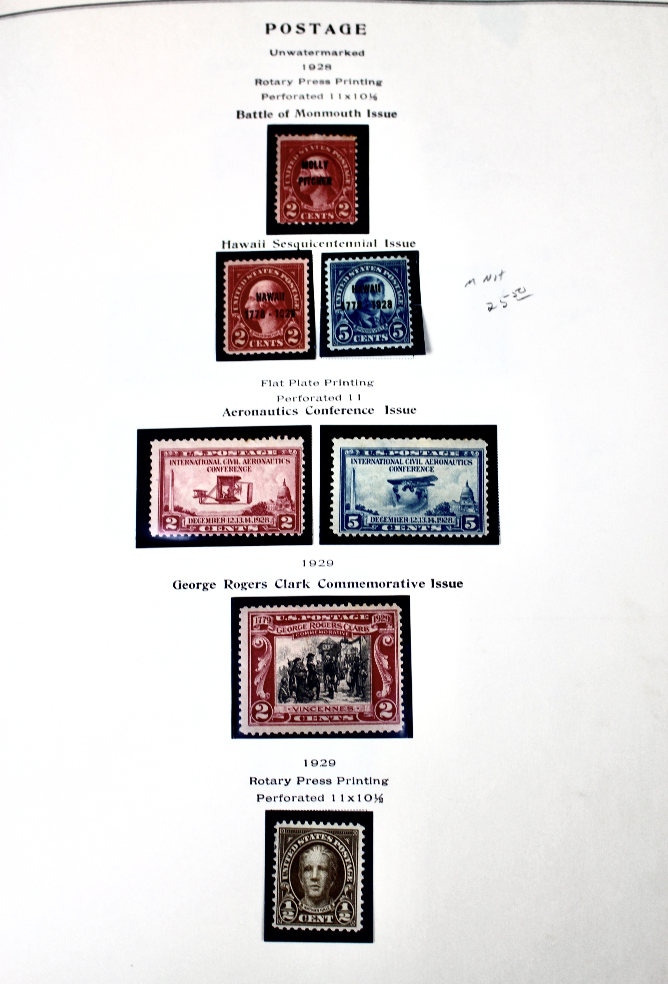 Mint Condition U.S. Postage Stamp Collection, 1909-1945