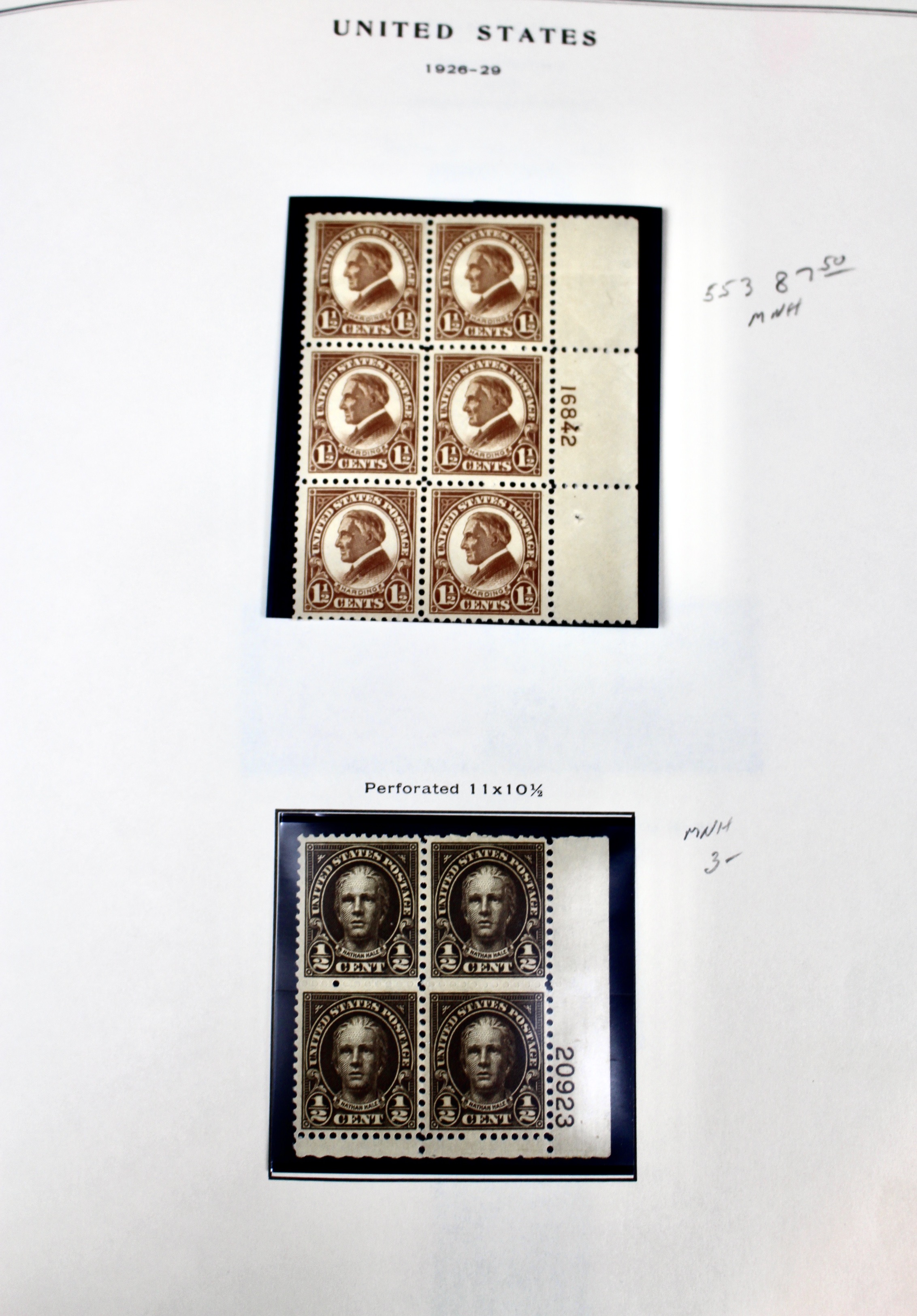 Mint Condition U.S. Postage Stamp Collection, 1909-1945